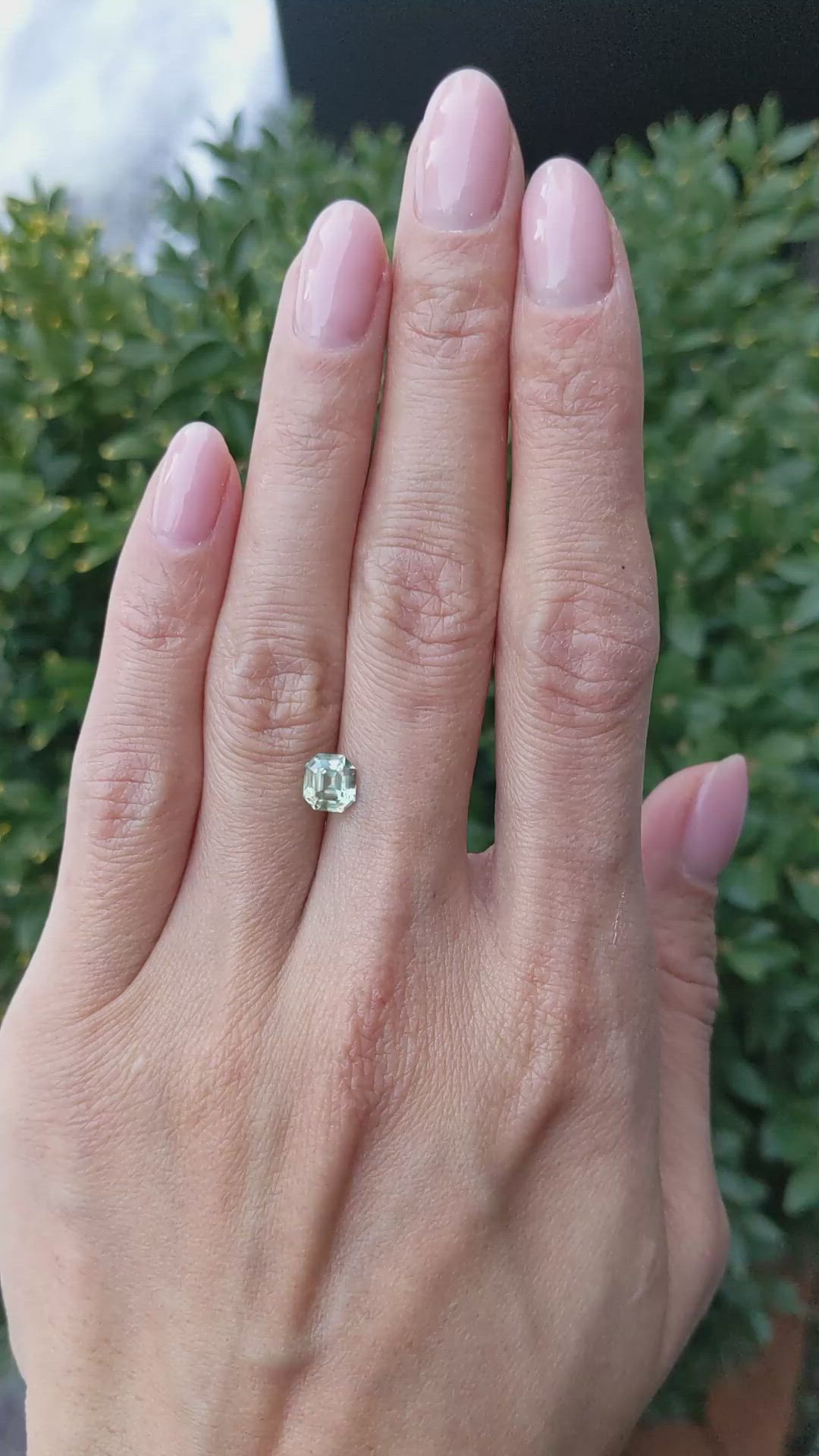 1.27 Ct. Yellowish Green Sapphire from Montana Size Video