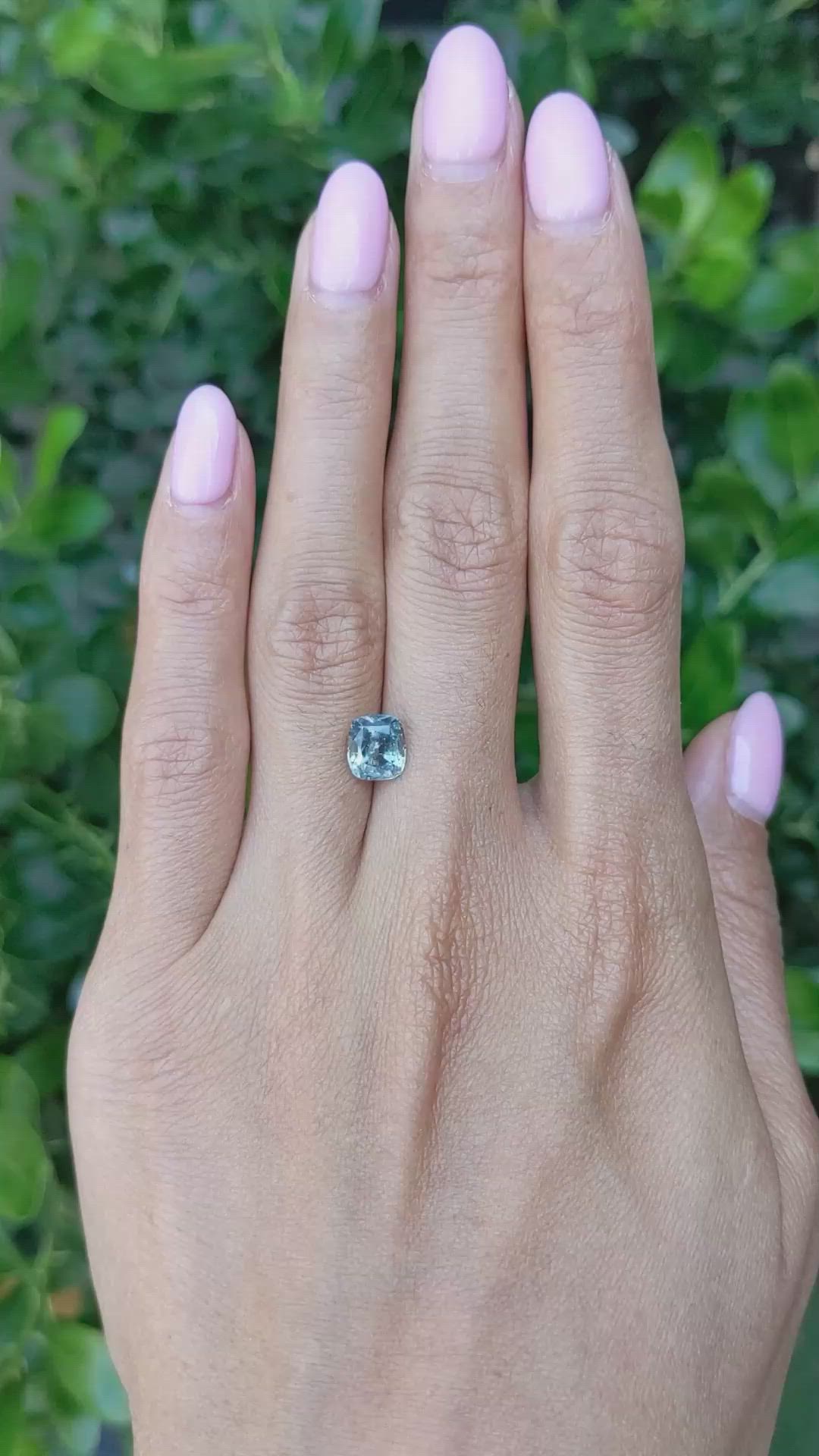 2.43 Ct. Greenish Blue Sapphire from Montana Size Video