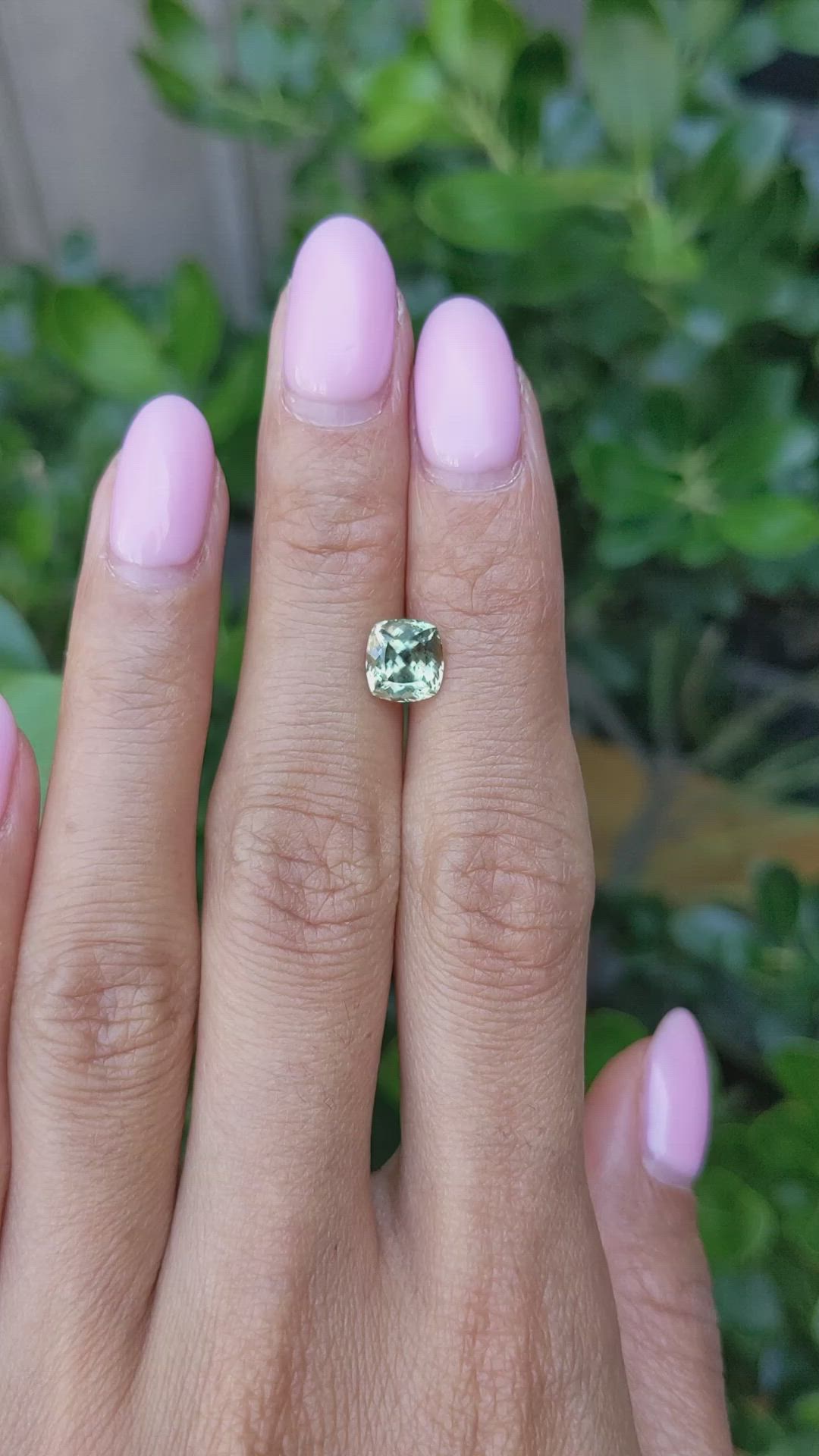 2.09 Ct. Yellowish Green Sapphire from Montana Size Video