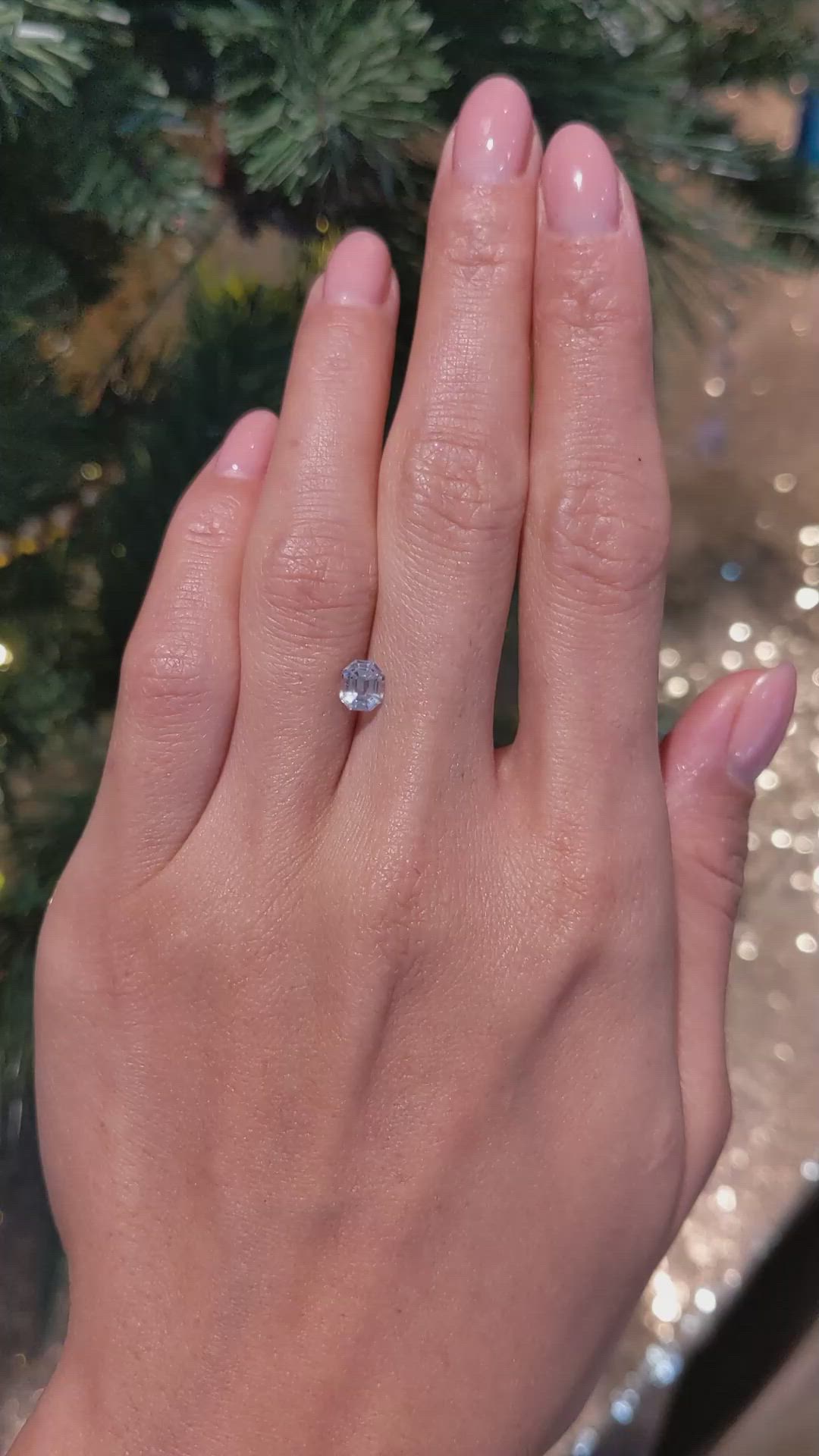 1.07 Ct. White Sapphire from Ceylon (Sri Lanka) Size Video