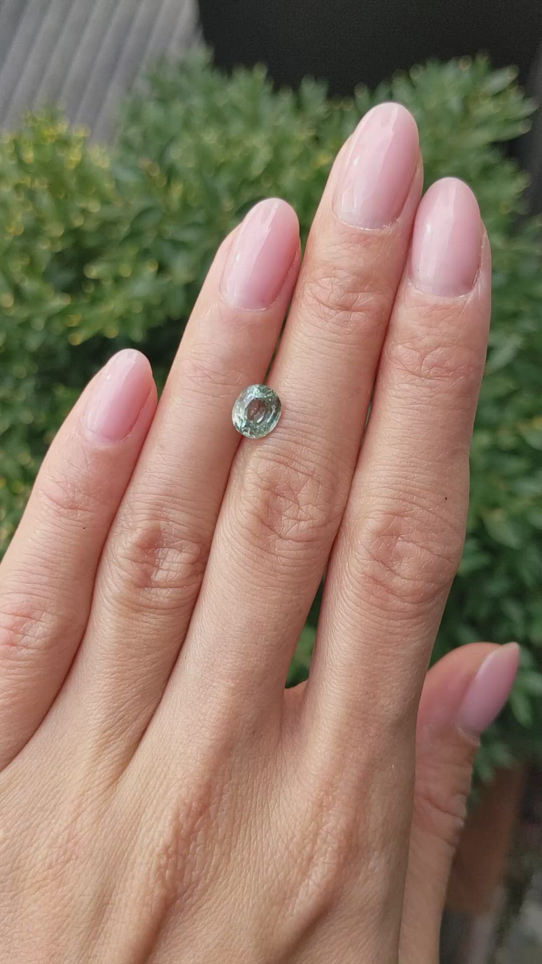 1.82 Ct. Bluish Green Sapphire from Montana Size Video