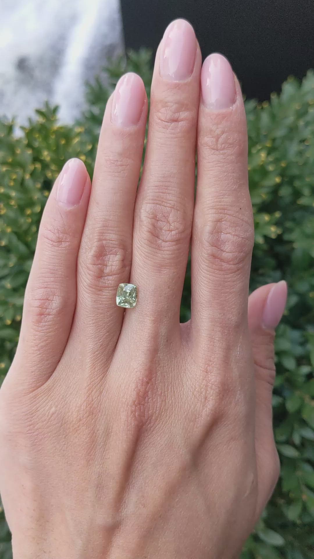 1.91 Ct. Yellowish Green Sapphire from Montana Size Video