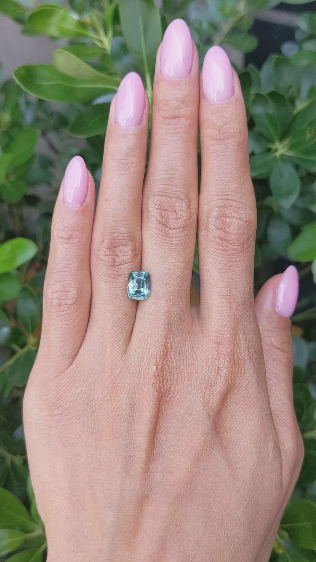2.67 Ct. Bluish Green Sapphire from Montana Size Video