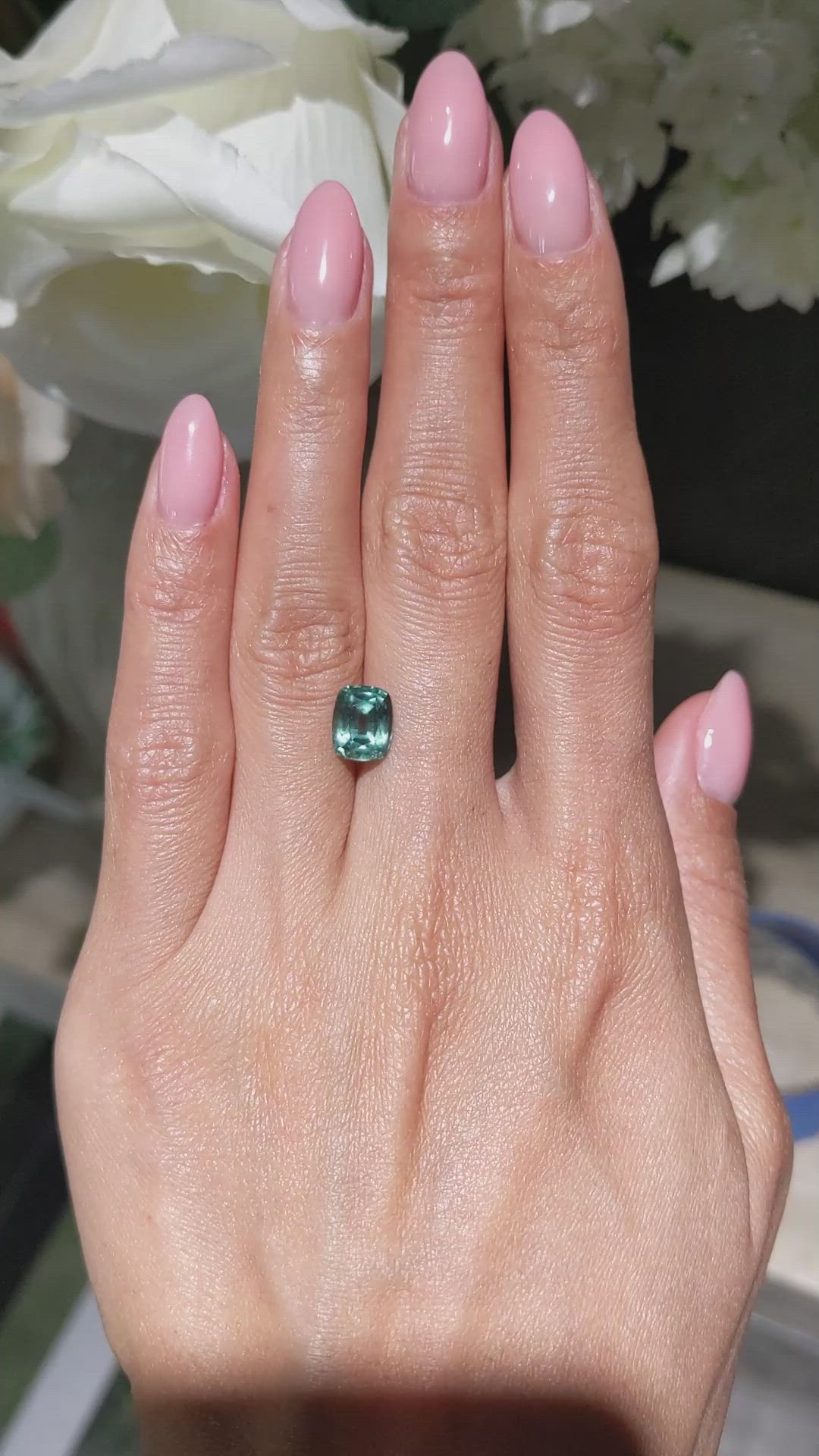 2.67 Ct. Bluish Green Sapphire from Montana Size Video