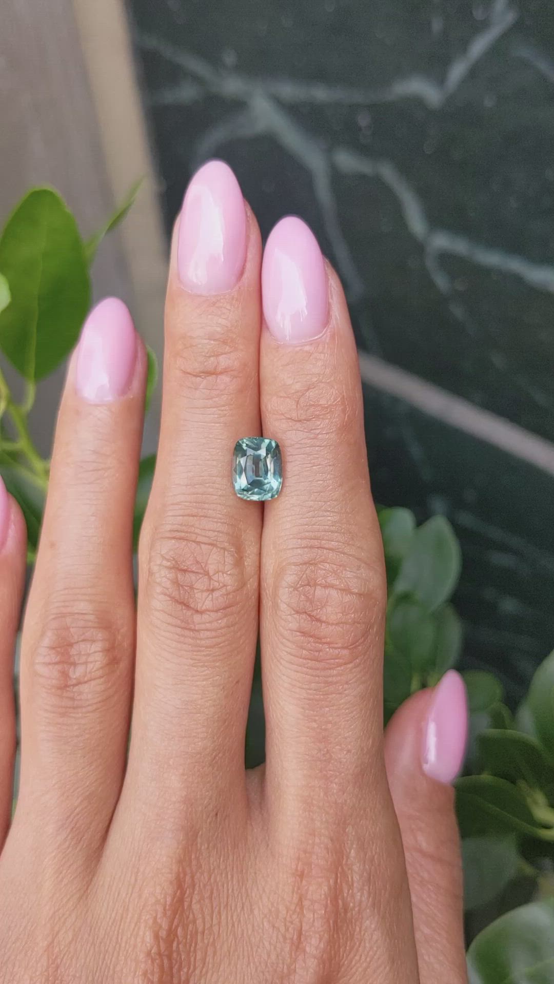 2.67 Ct. Bluish Green Sapphire from Montana Size Video