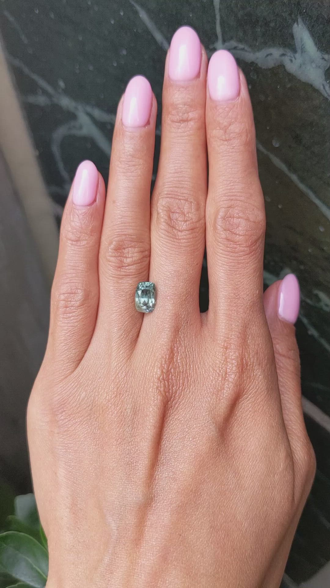 3.20 Ct. Green Sapphire from Montana Size Video
