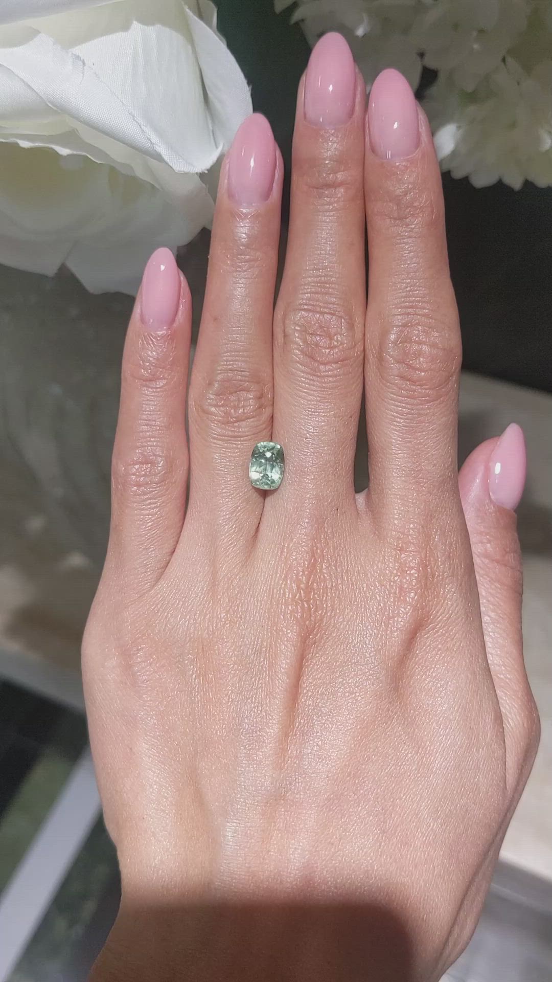 2.89 Ct. Bluish Green Sapphire from Montana Size Video