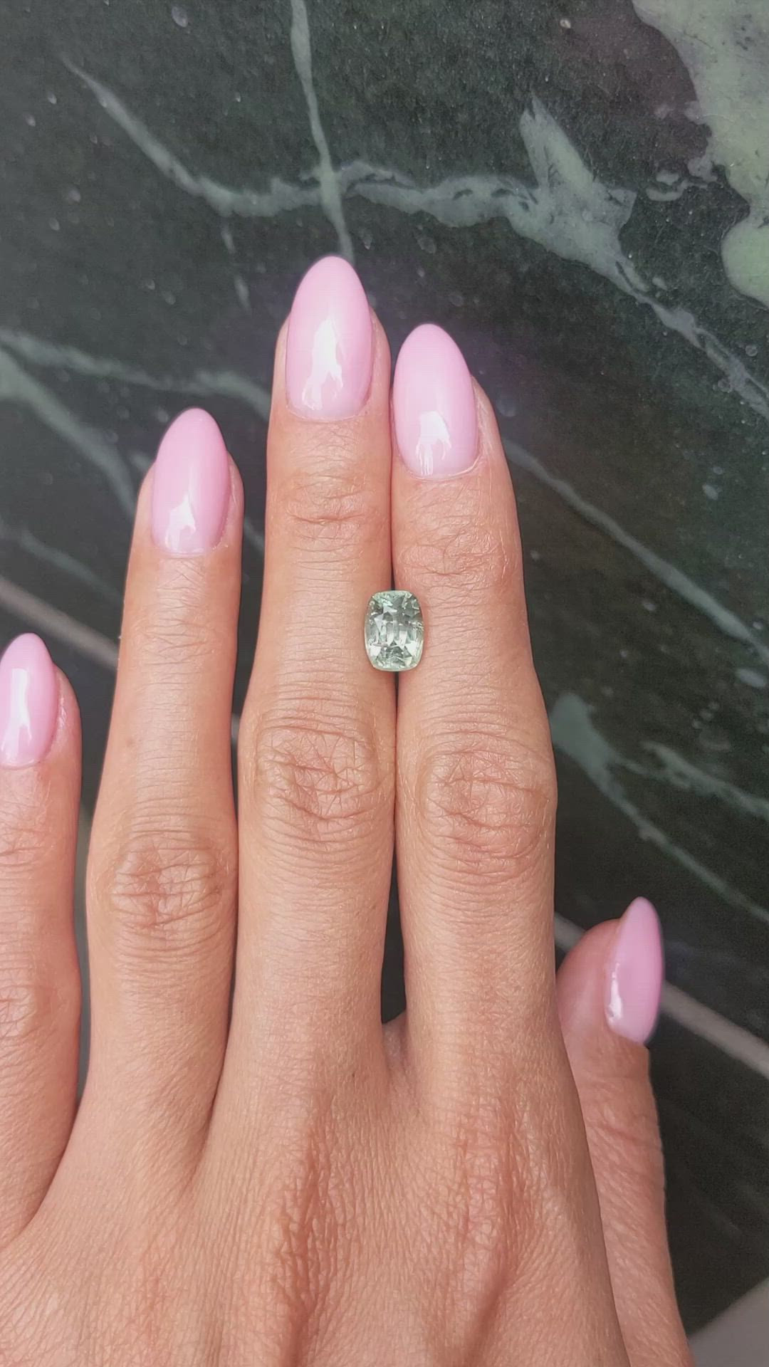 2.89 Ct. Bluish Green Sapphire from Montana Size Video