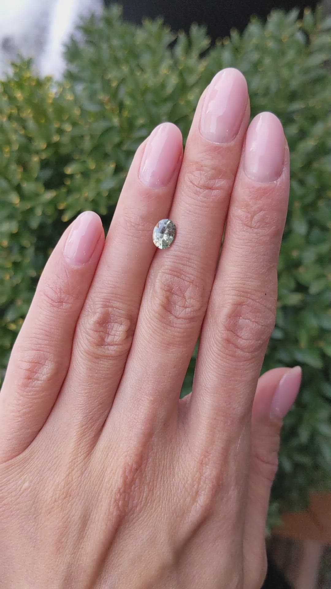 1.10 Ct. Yellowish Green Sapphire from Montana Size Video