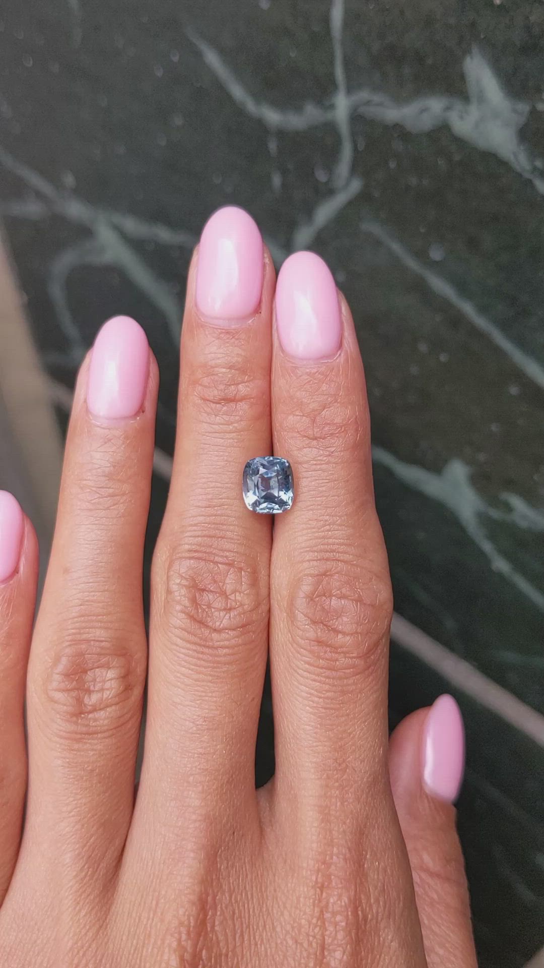 3.48 Ct. Greyish Blue Sapphire from Montana Size Video