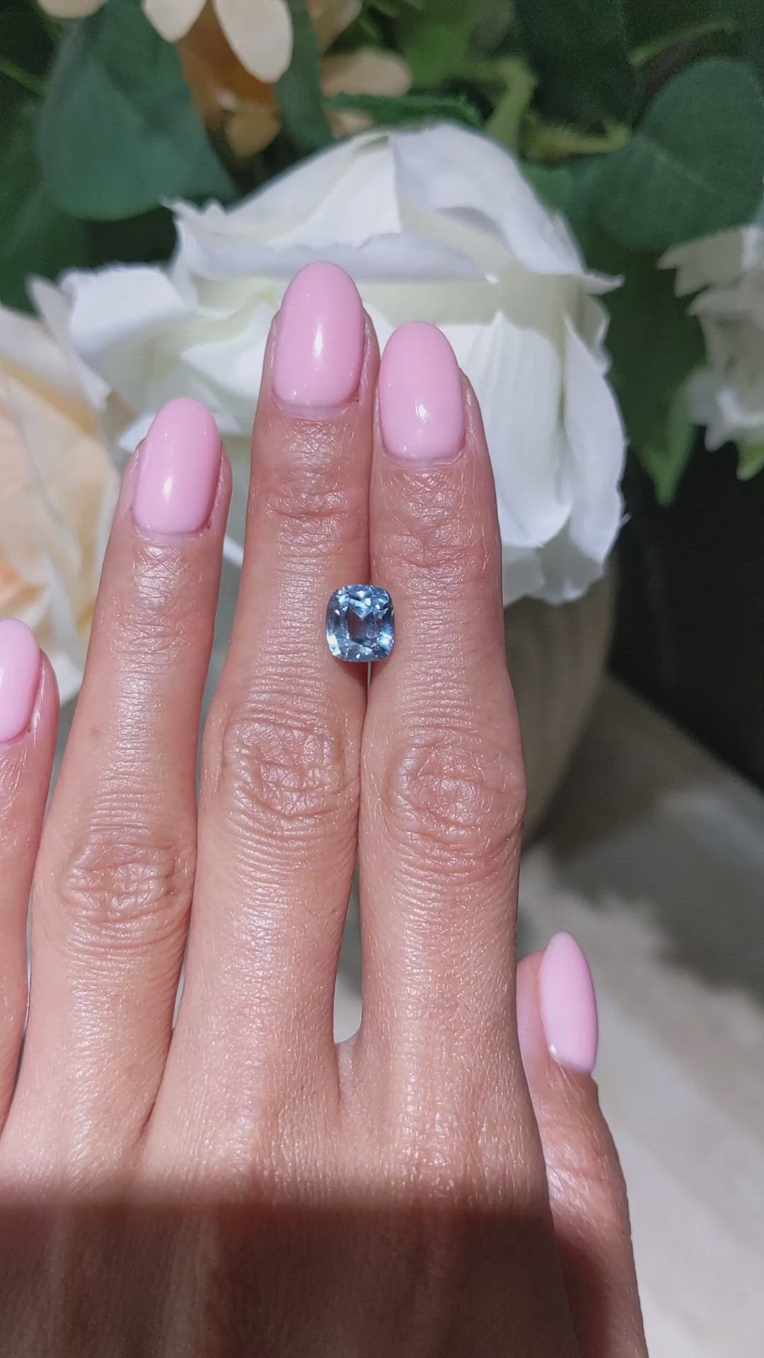 3.48 Ct. Greyish Blue Sapphire from Montana Size Video