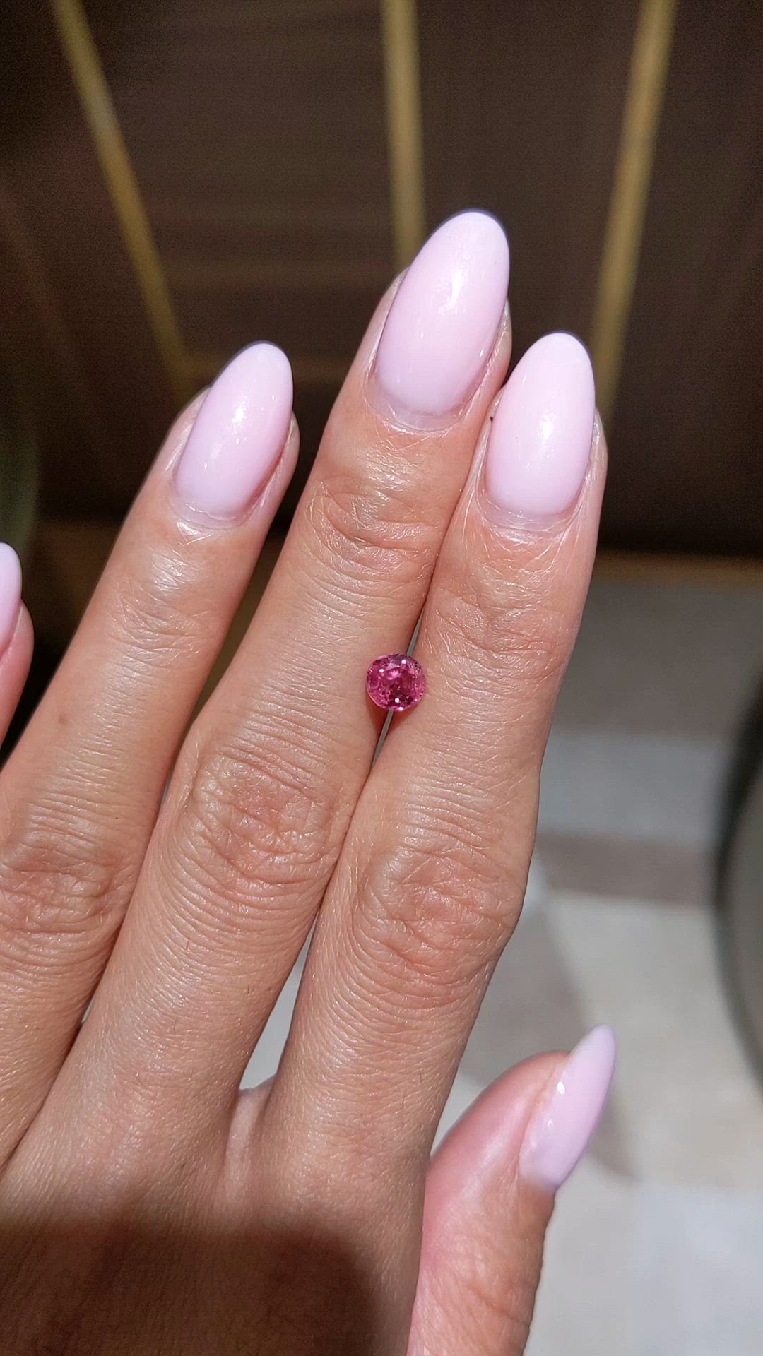0.93 Ct. Reddish Pink Sapphire from Burma (Myanmar) Size Video