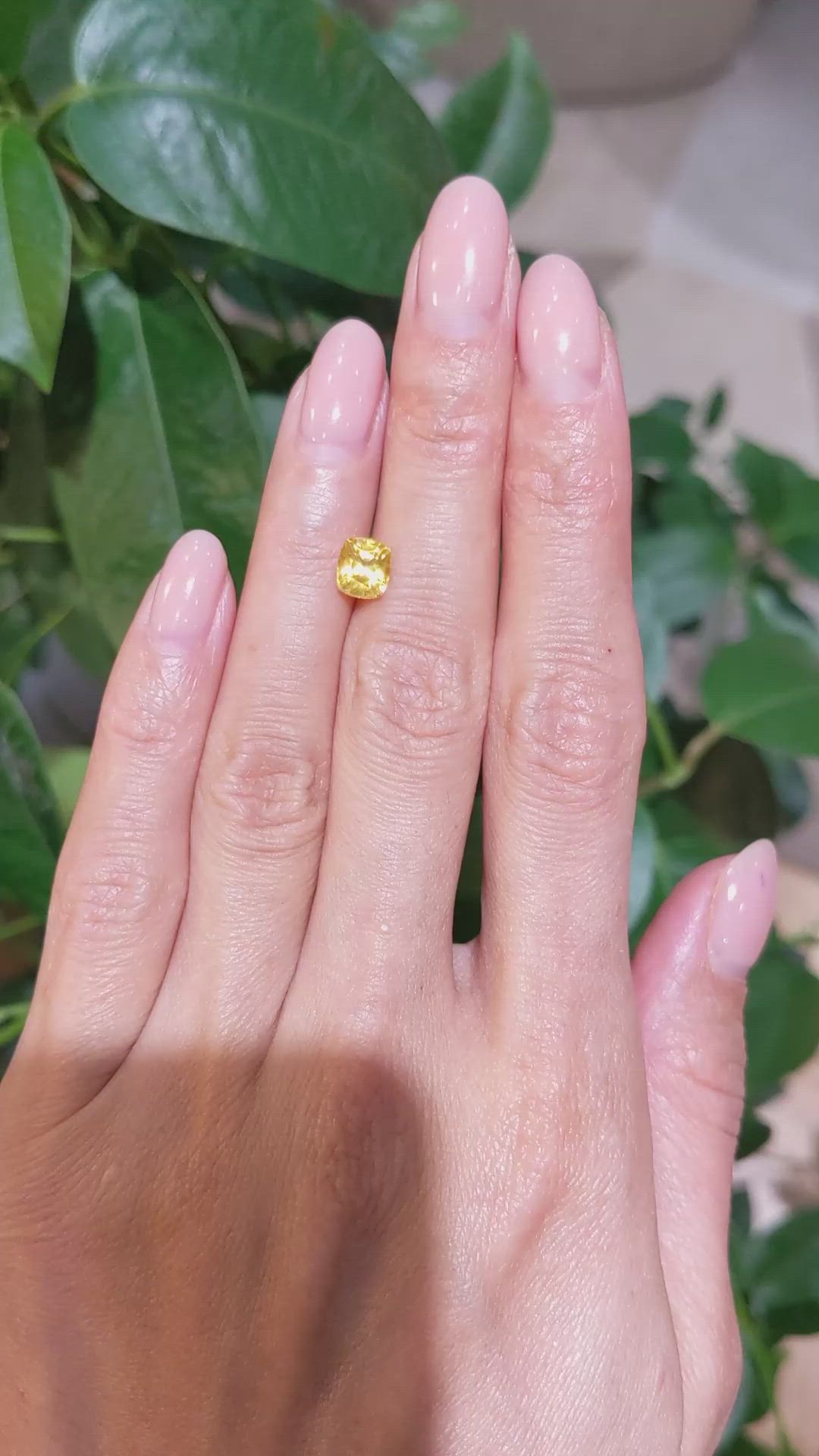 1.47 Ct. Orangish Yellow Sapphire from Ceylon (Sri Lanka) Size Video