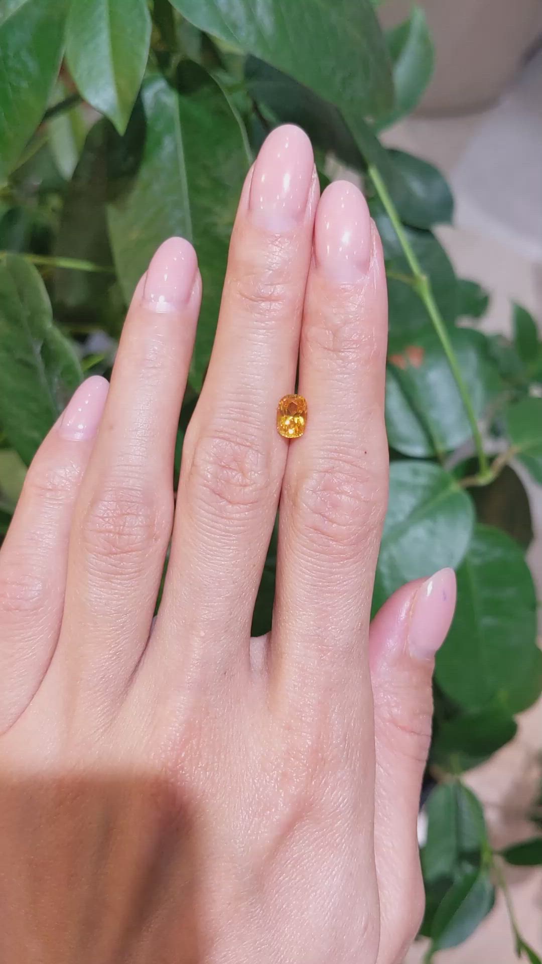 1.03 Ct. Orange Sapphire from Ceylon (Sri Lanka) Size Video