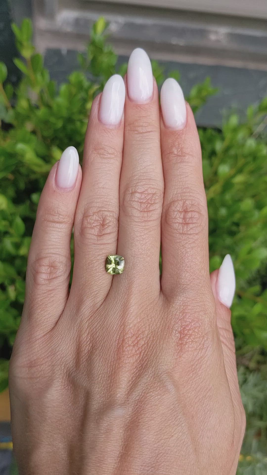 1.38 Ct. Yellowish Green Sapphire from Ceylon (Sri Lanka) Size Video
