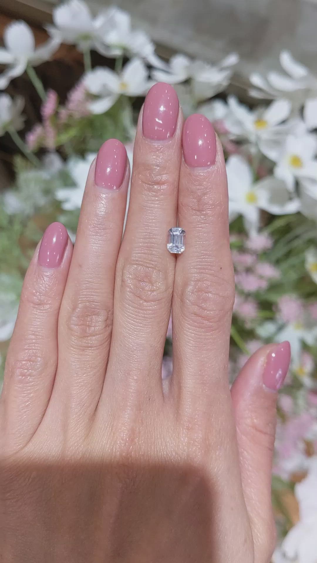 1.17 Ct. White Sapphire from Ceylon (Sri Lanka) Size Video