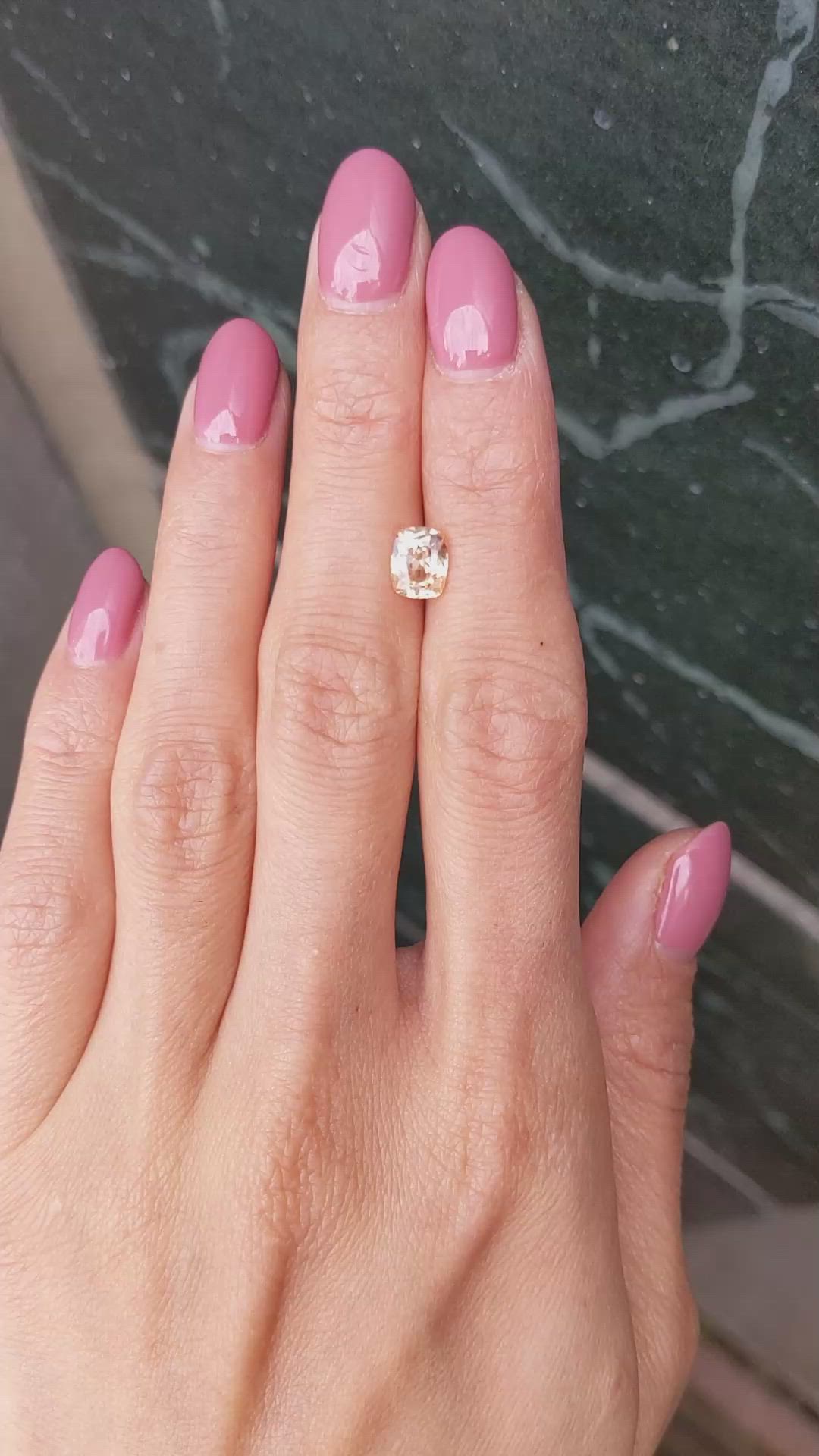 1.45 Ct. Orangish Yellow Sapphire from Ceylon (Sri Lanka) Size Video