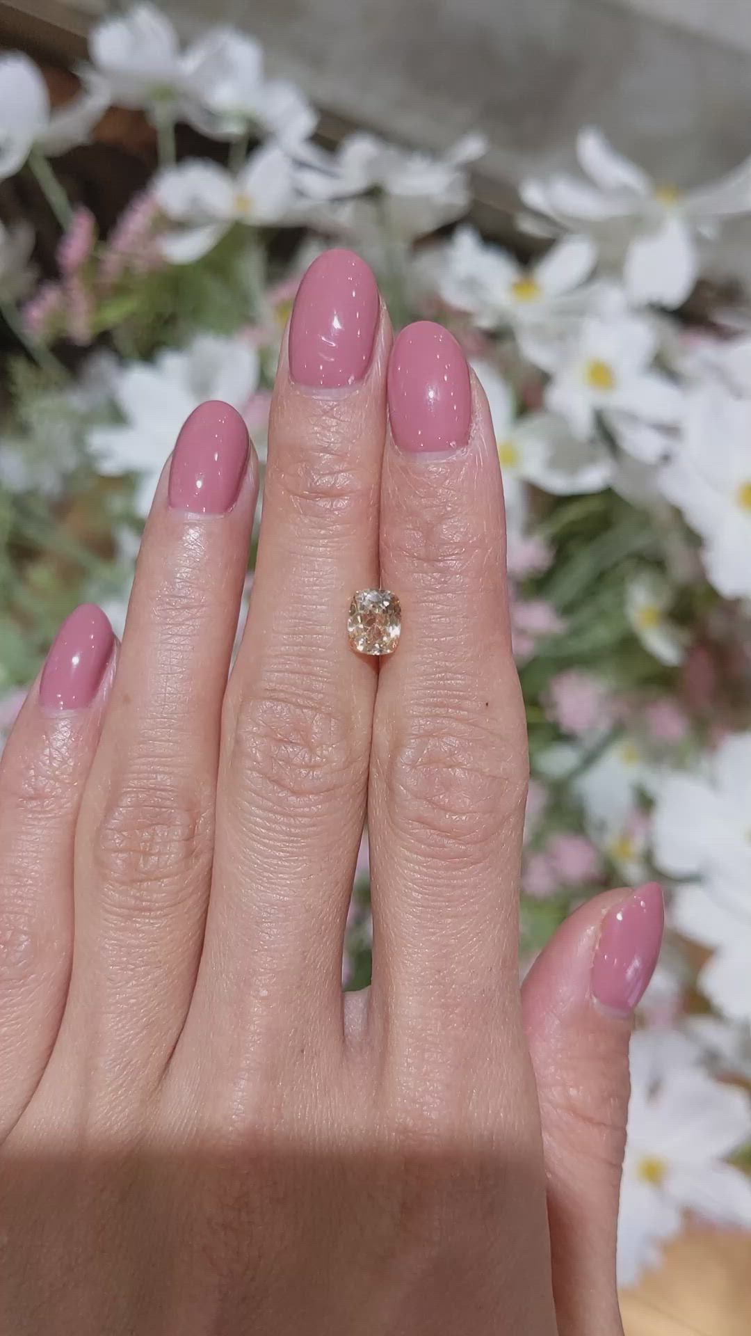 1.45 Ct. Orangish Yellow Sapphire from Ceylon (Sri Lanka) Size Video