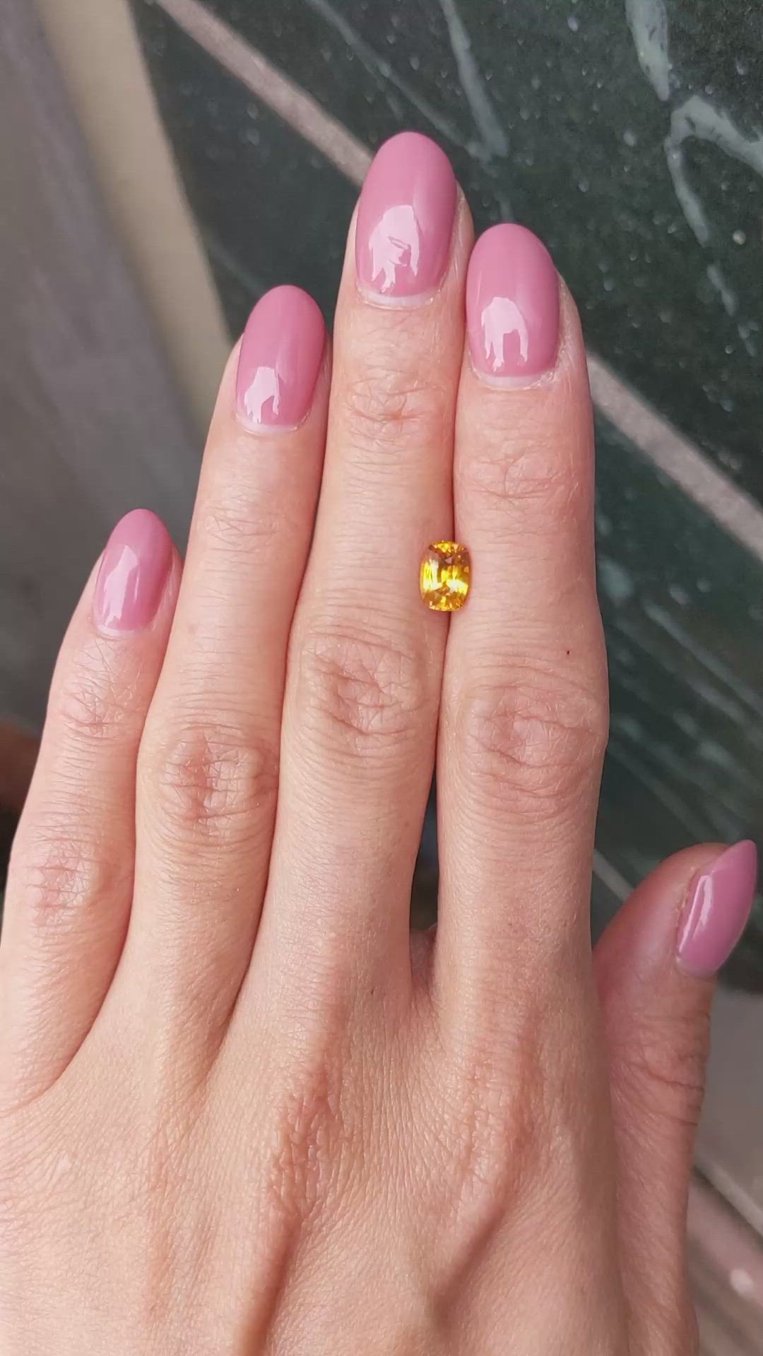 1.14 Ct. Orange Sapphire from Ceylon (Sri Lanka) Size Video