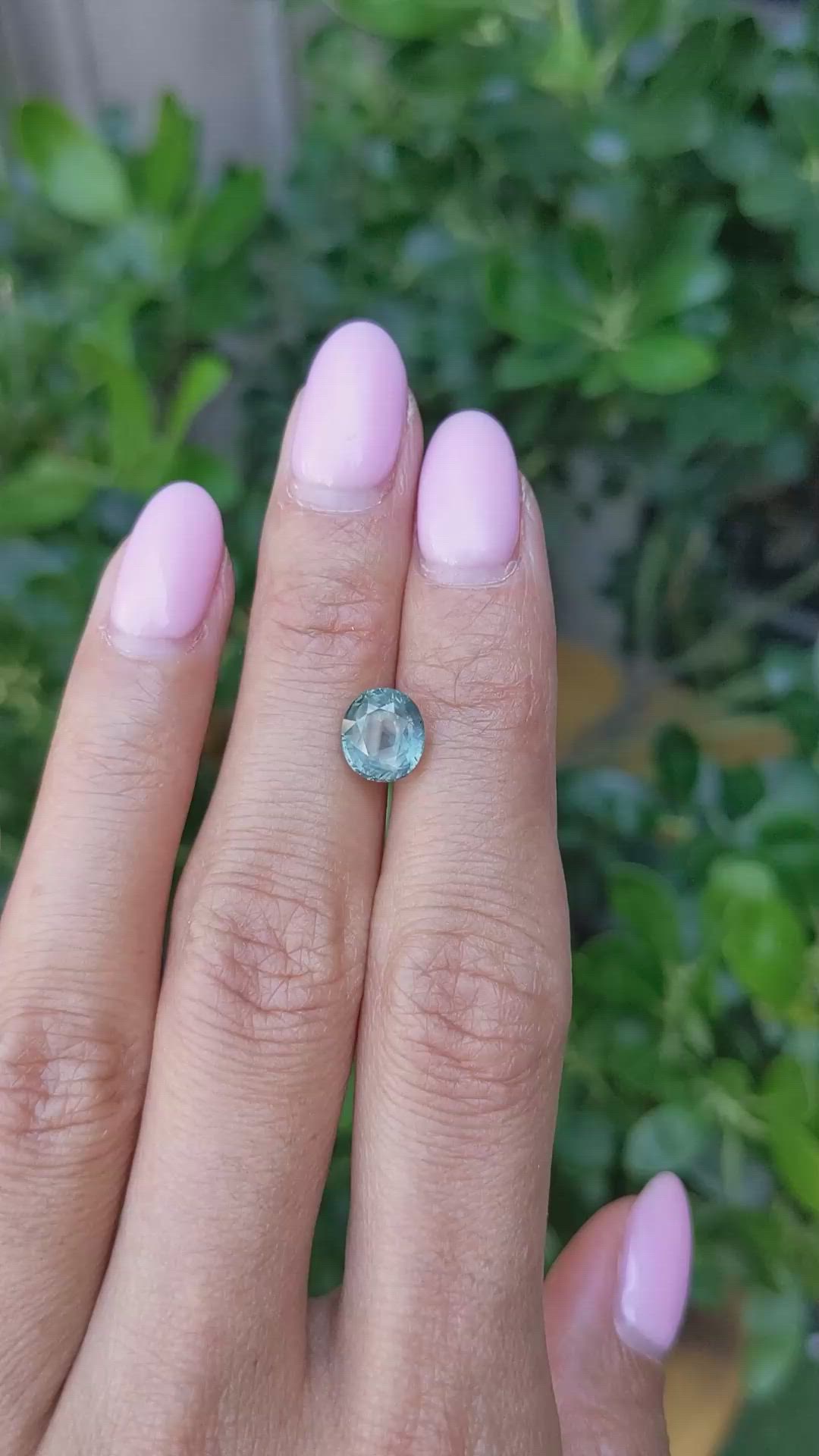 2.86 Ct. Bluish Green Sapphire from Montana Size Video