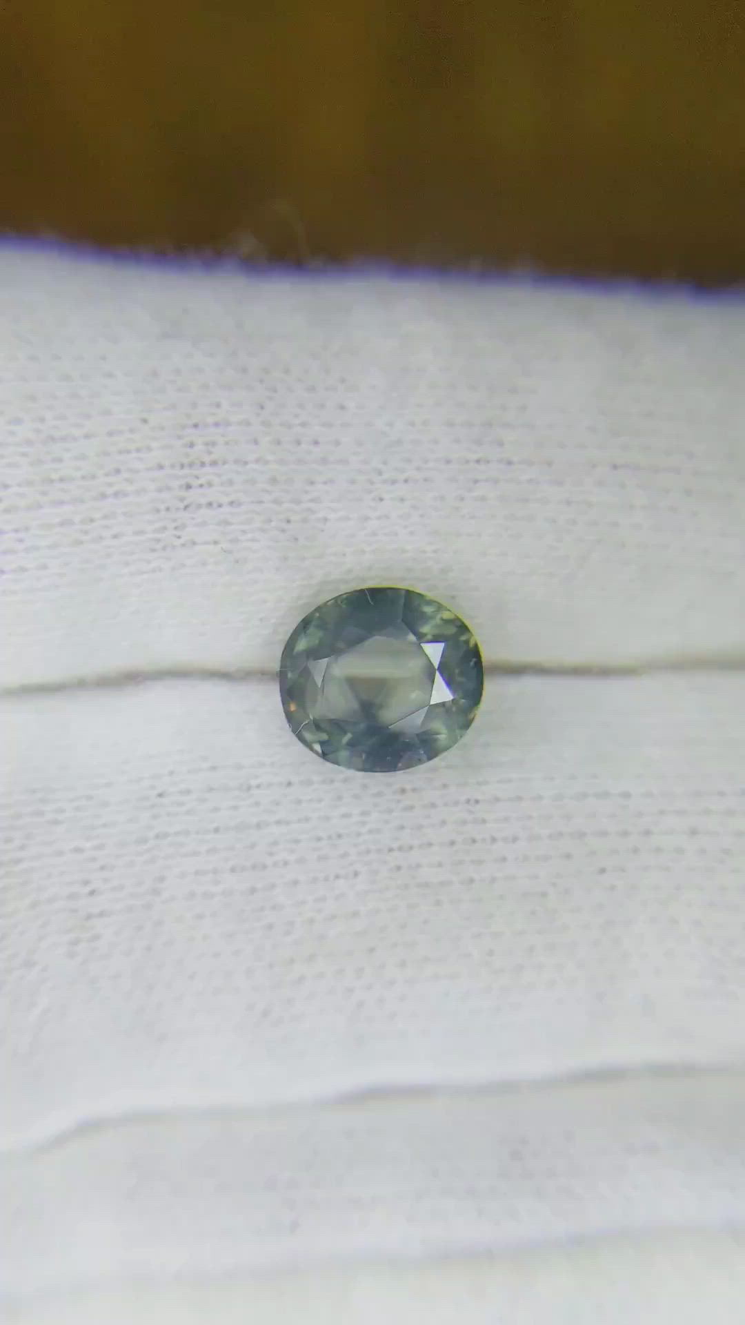 2.86 Ct. Bluish Green Sapphire from Montana Size Video