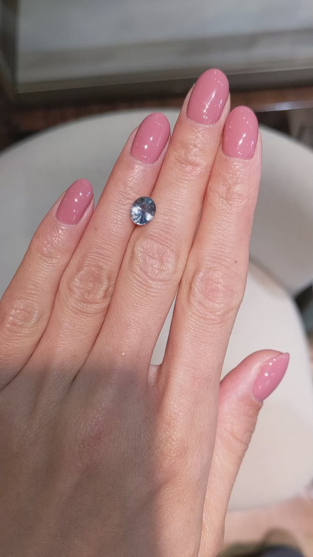 1.48 Ct. Greenish Blue Sapphire from Montana Size Video