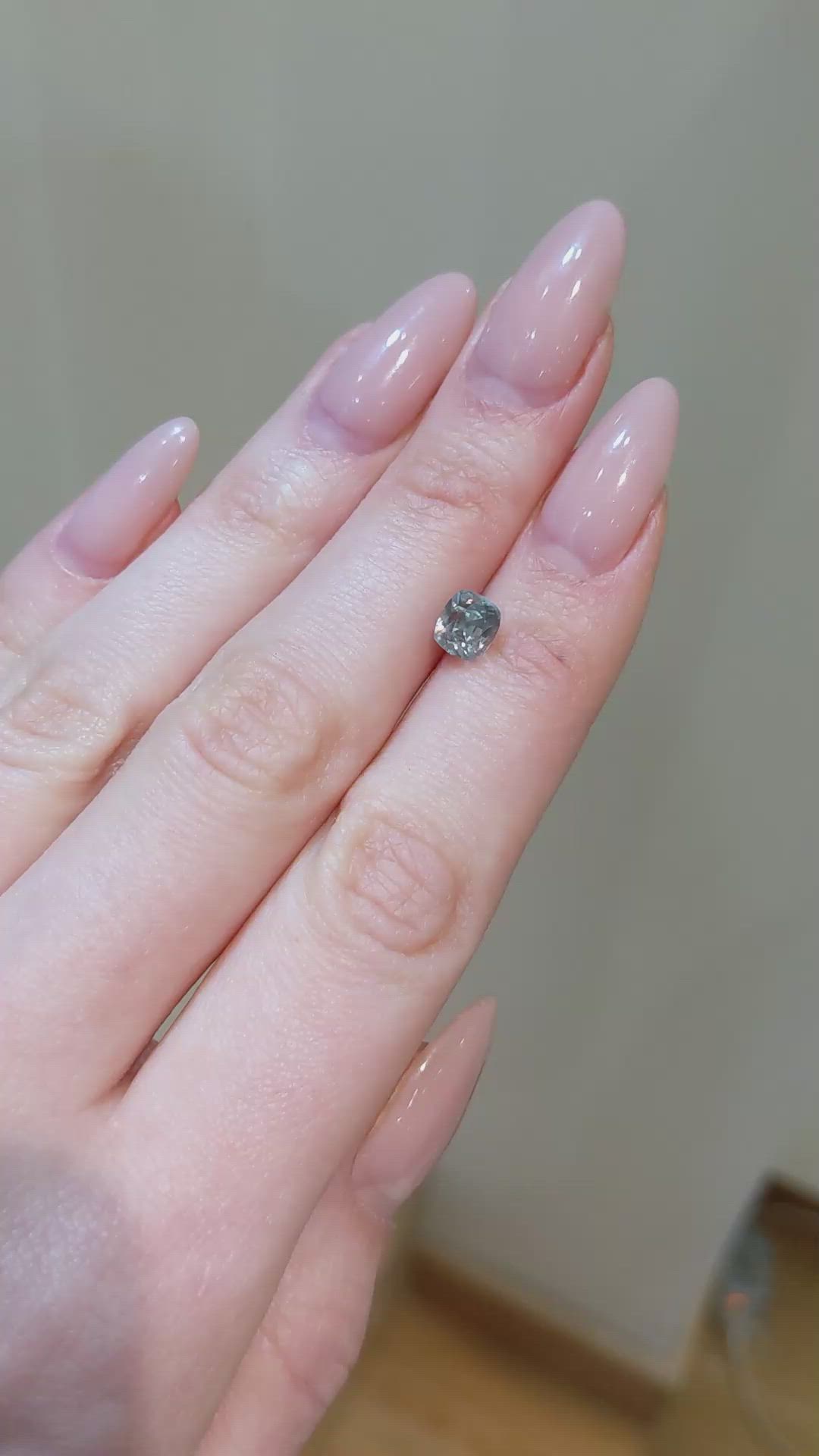 1.93 Ct. Bluish Green Sapphire from Montana Size Video