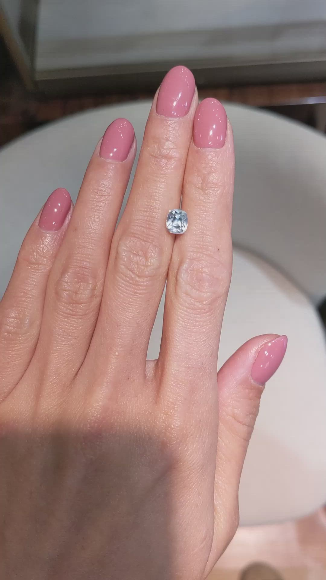 1.93 Ct. Bluish Green Sapphire from Montana Size Video