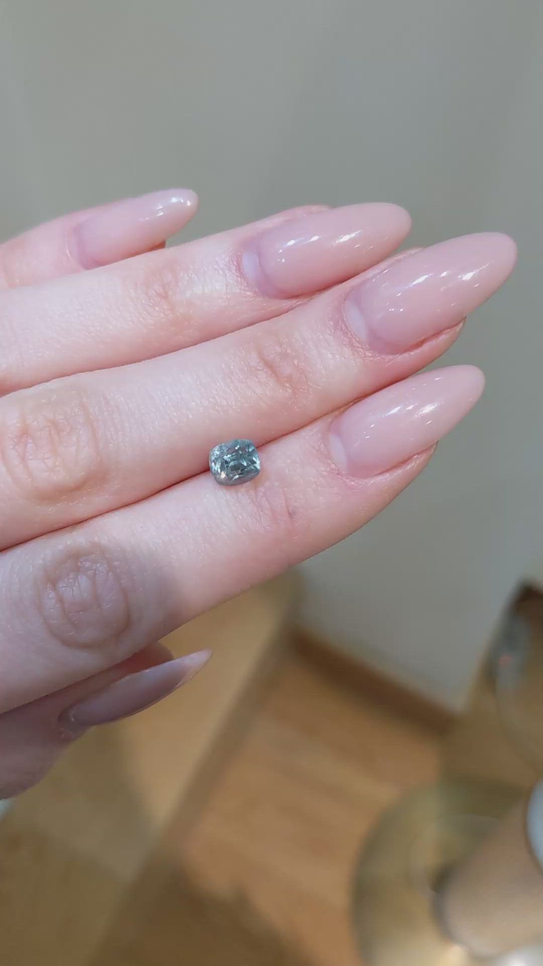 1.93 Ct. Bluish Green Sapphire from Montana Size Video