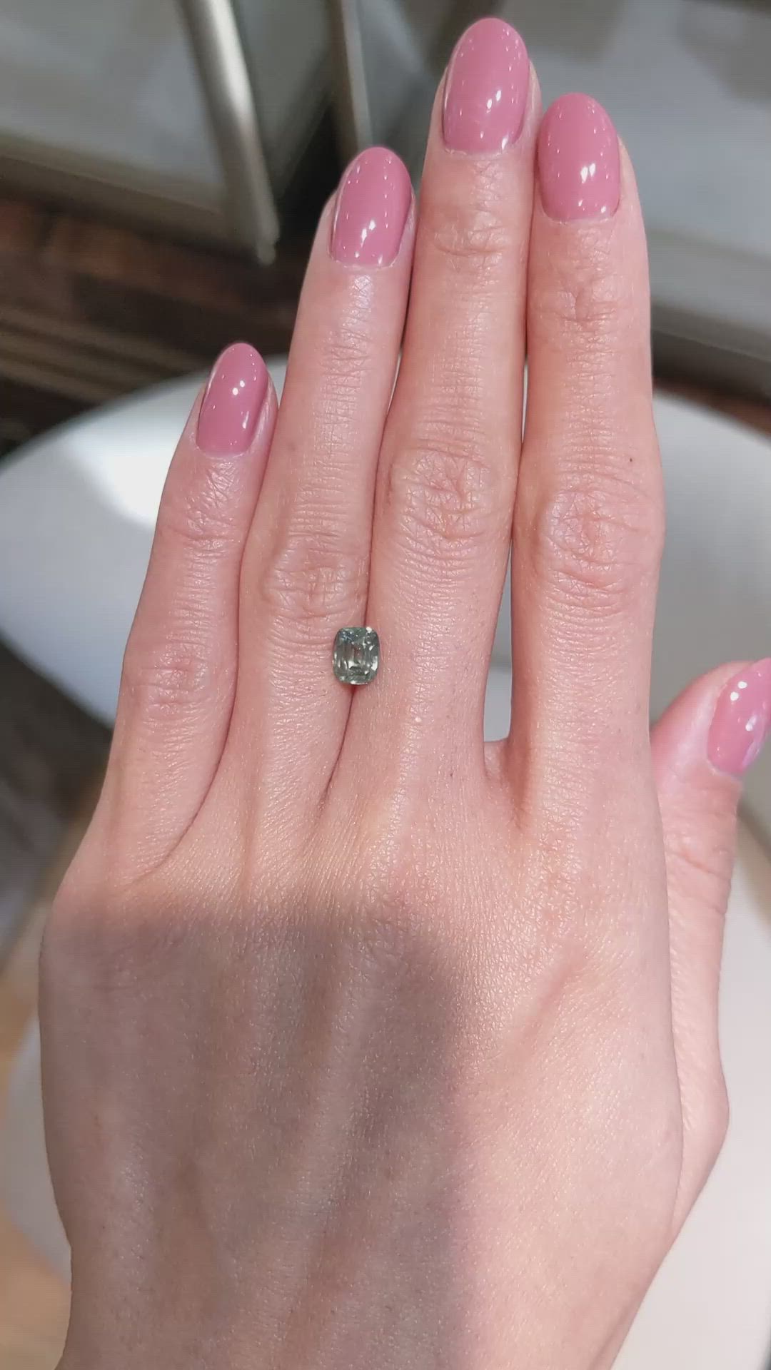 1.42 Ct. Yellowish Green Sapphire from Montana Size Video