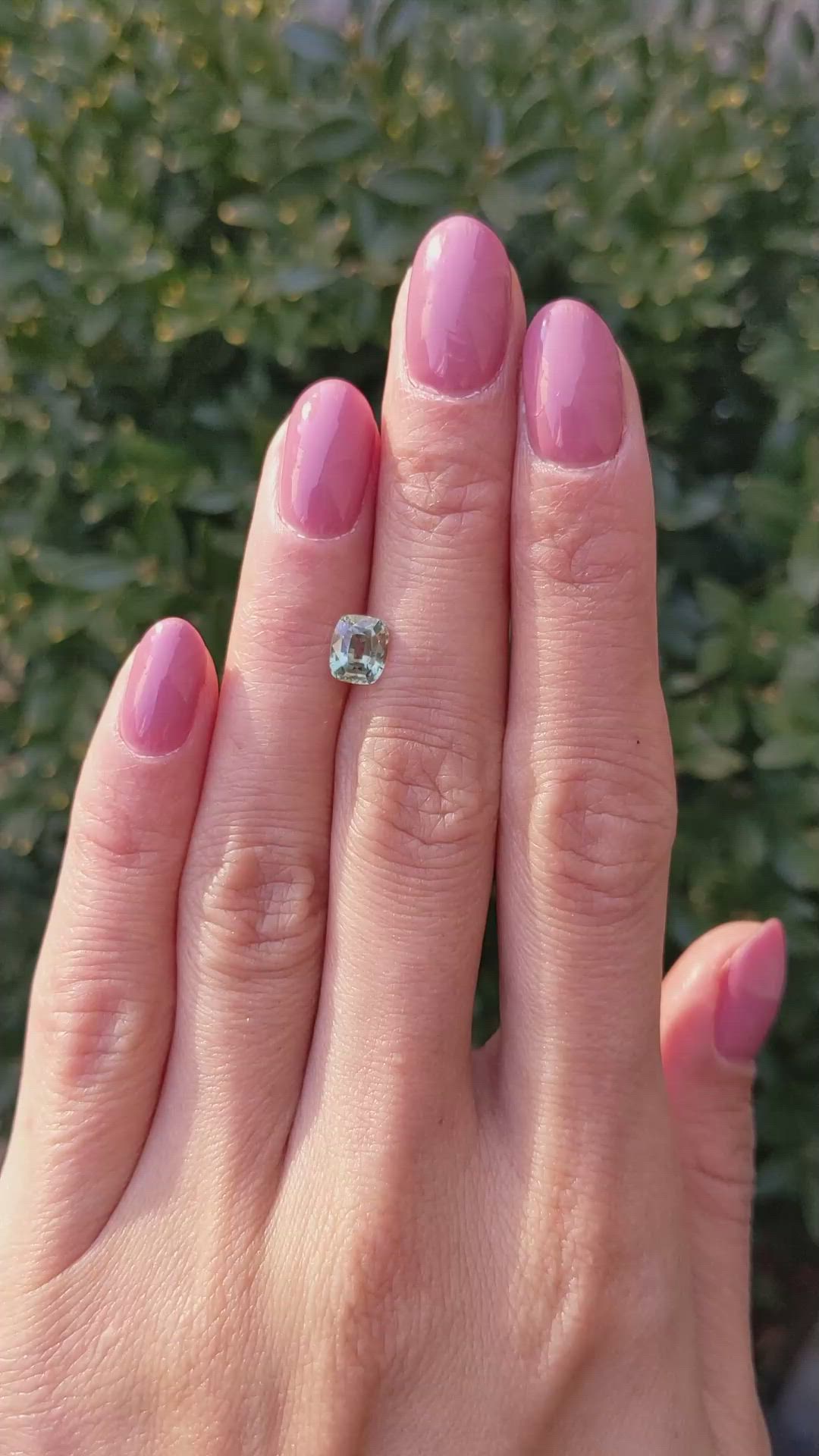 1.42 Ct. Yellowish Green Sapphire from Montana Size Video