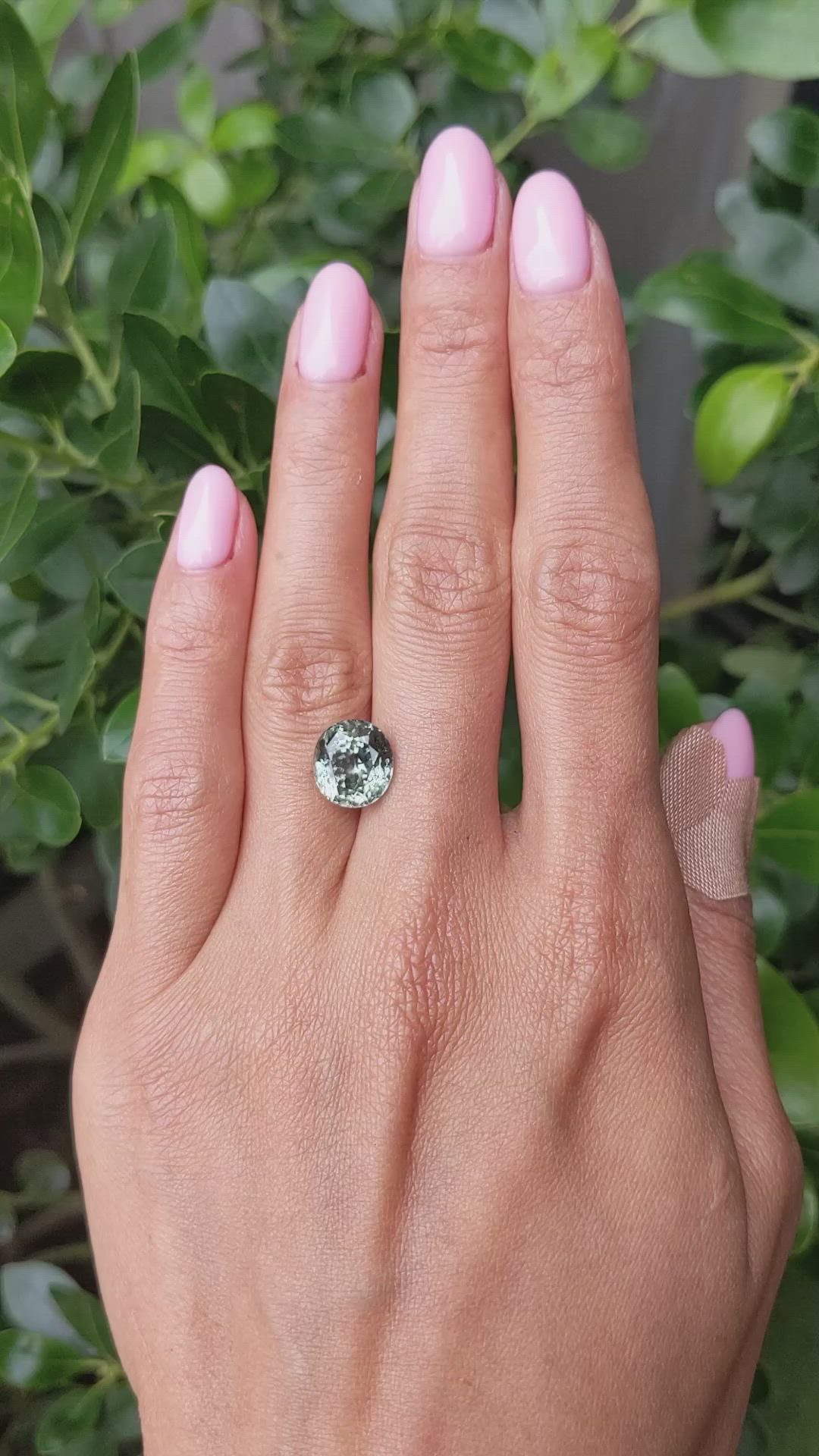 5.40 Ct. Bluish Green Sapphire from Montana Size Video