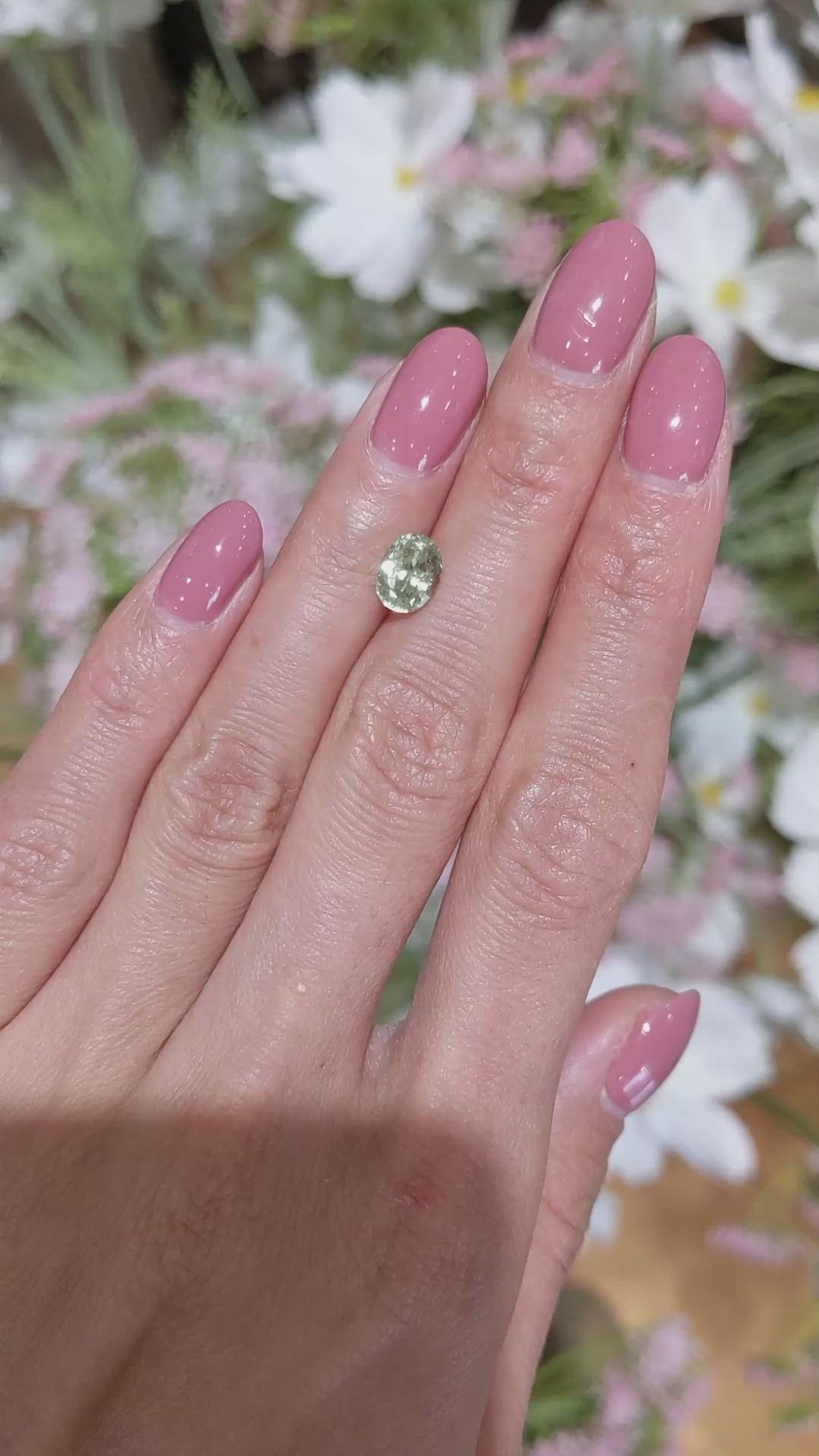 1.68 Ct. Yellowish Green Sapphire from Montana Size Video