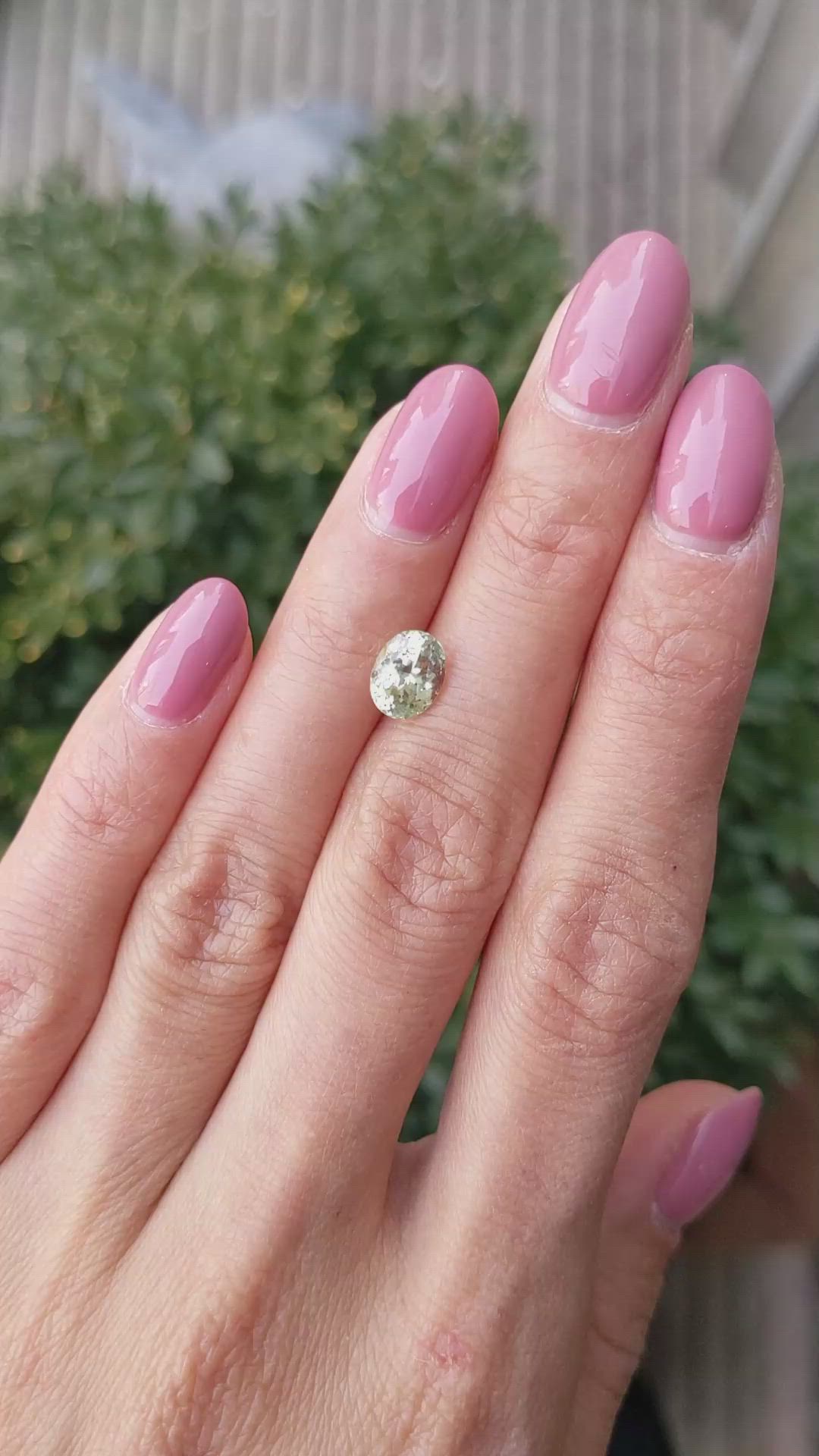 1.68 Ct. Yellowish Green Sapphire from Montana Size Video