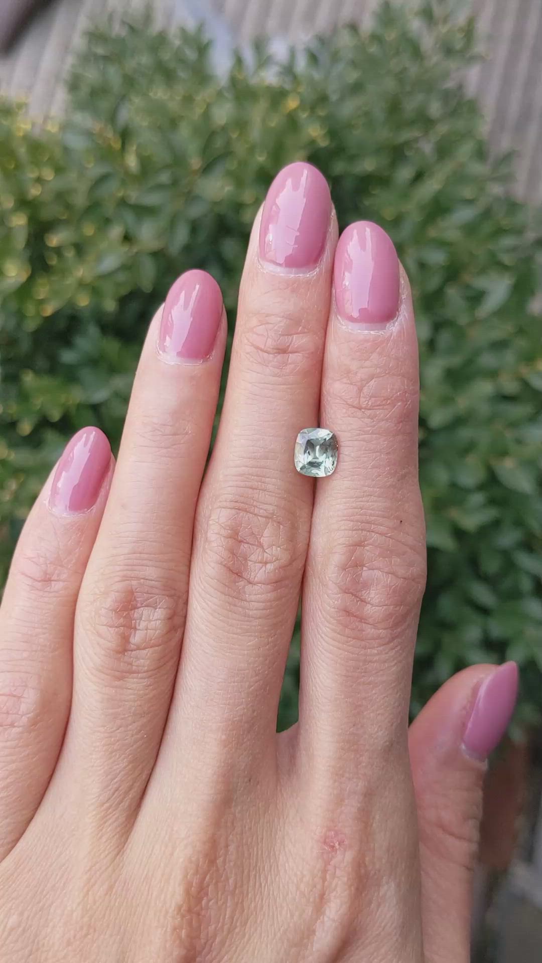 1.59 Ct. Yellowish Green Sapphire from Montana Size Video