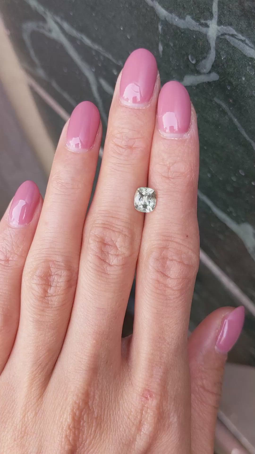 1.59 Ct. Yellowish Green Sapphire from Montana Size Video