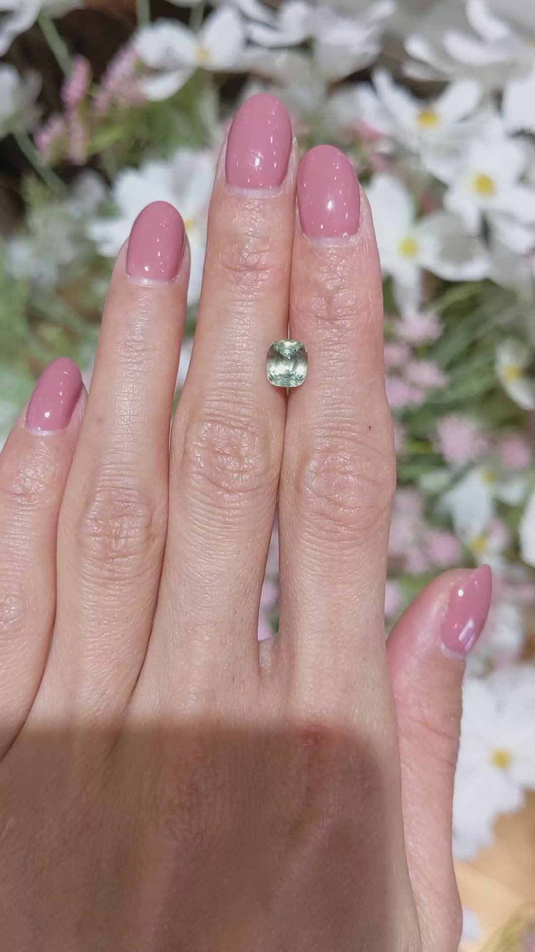 1.59 Ct. Yellowish Green Sapphire from Montana Size Video