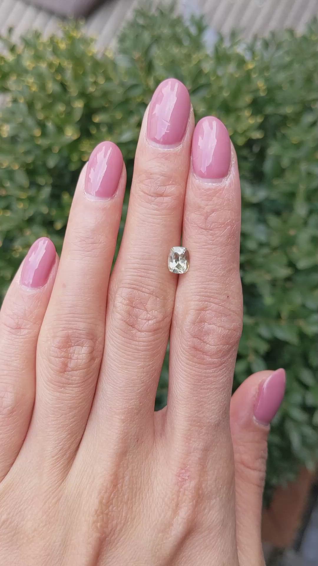 1.09 Ct. Yellowish Green Sapphire from Montana Size Video