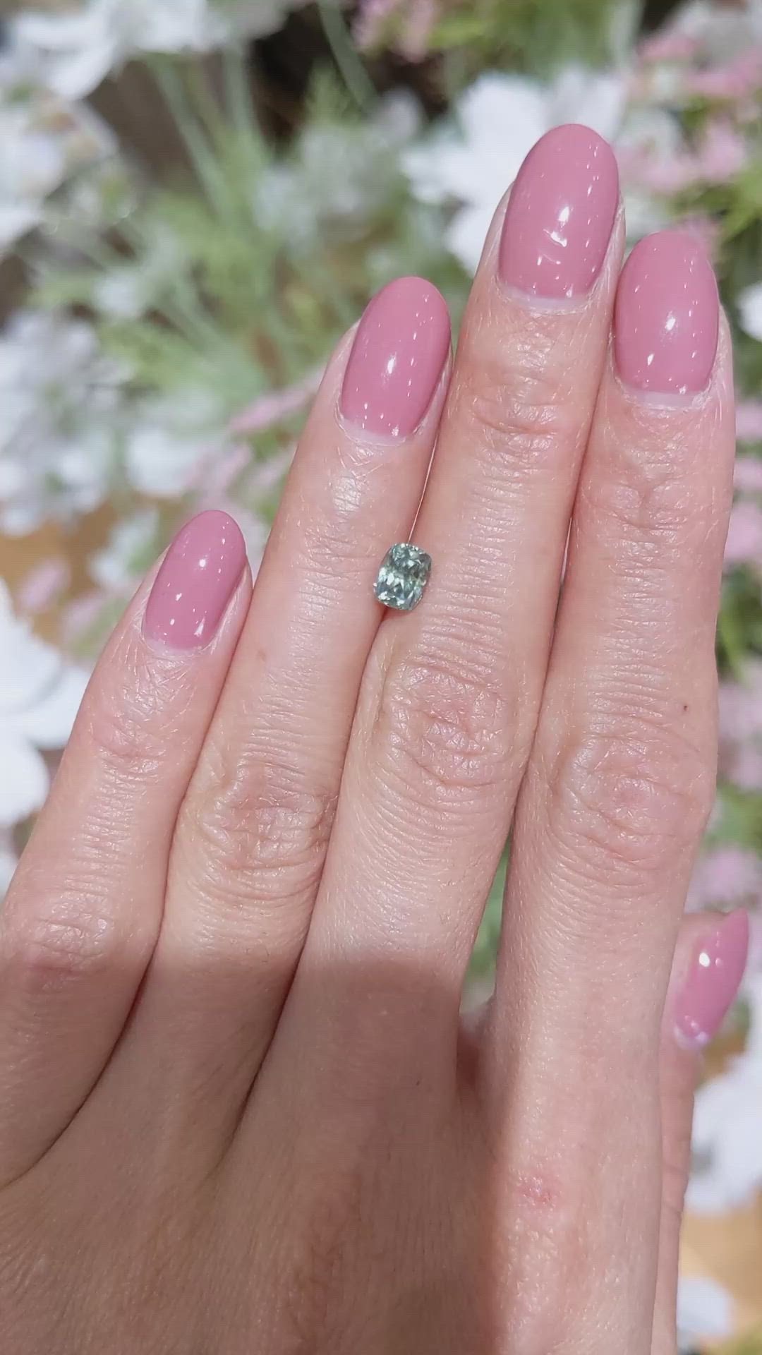 1.12 Ct. Yellowish Green Sapphire from Montana Size Video