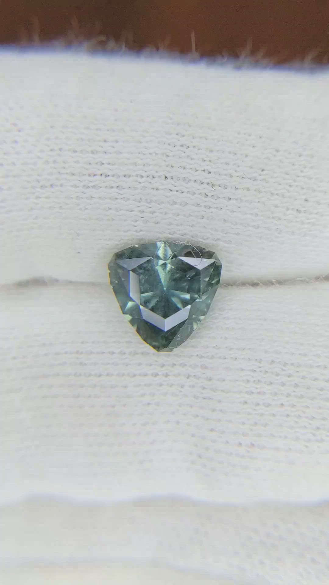 2.08 Ct. Greenish Blue Sapphire from Montana Size Video