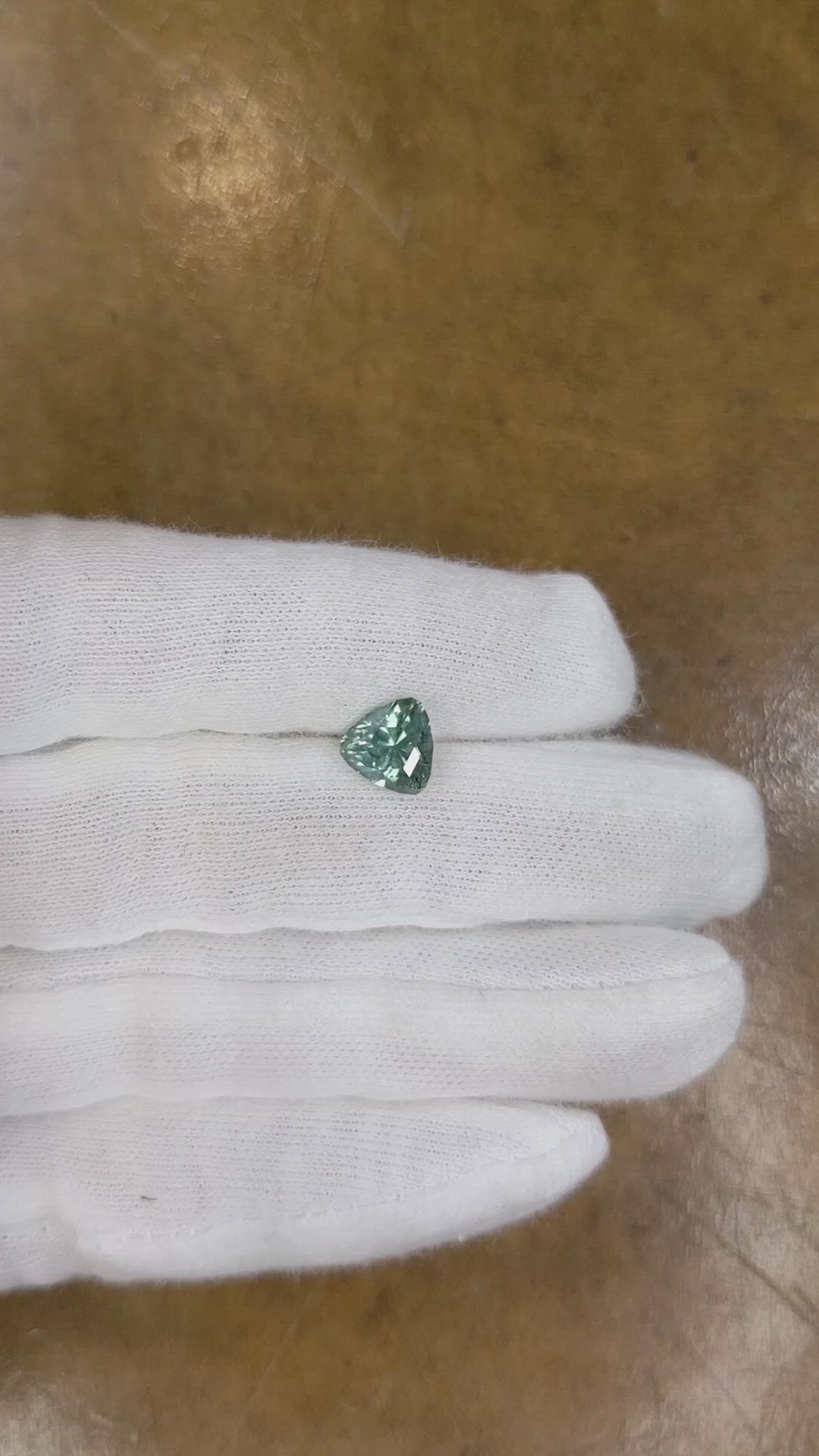 2.08 Ct. Greenish Blue Sapphire from Montana Size Video
