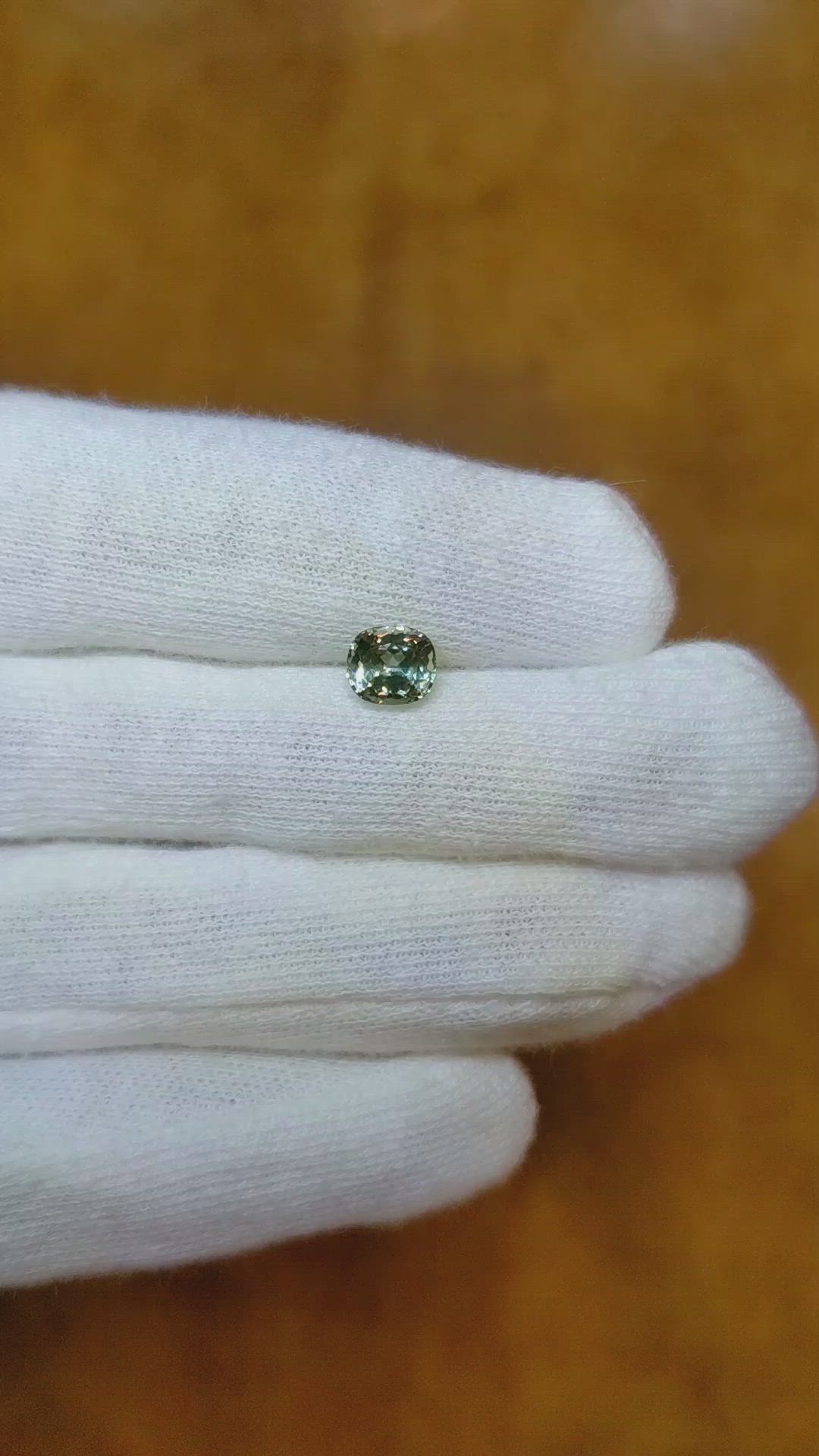 1.02 Ct. Yellowish Green Sapphire from Montana Size Video