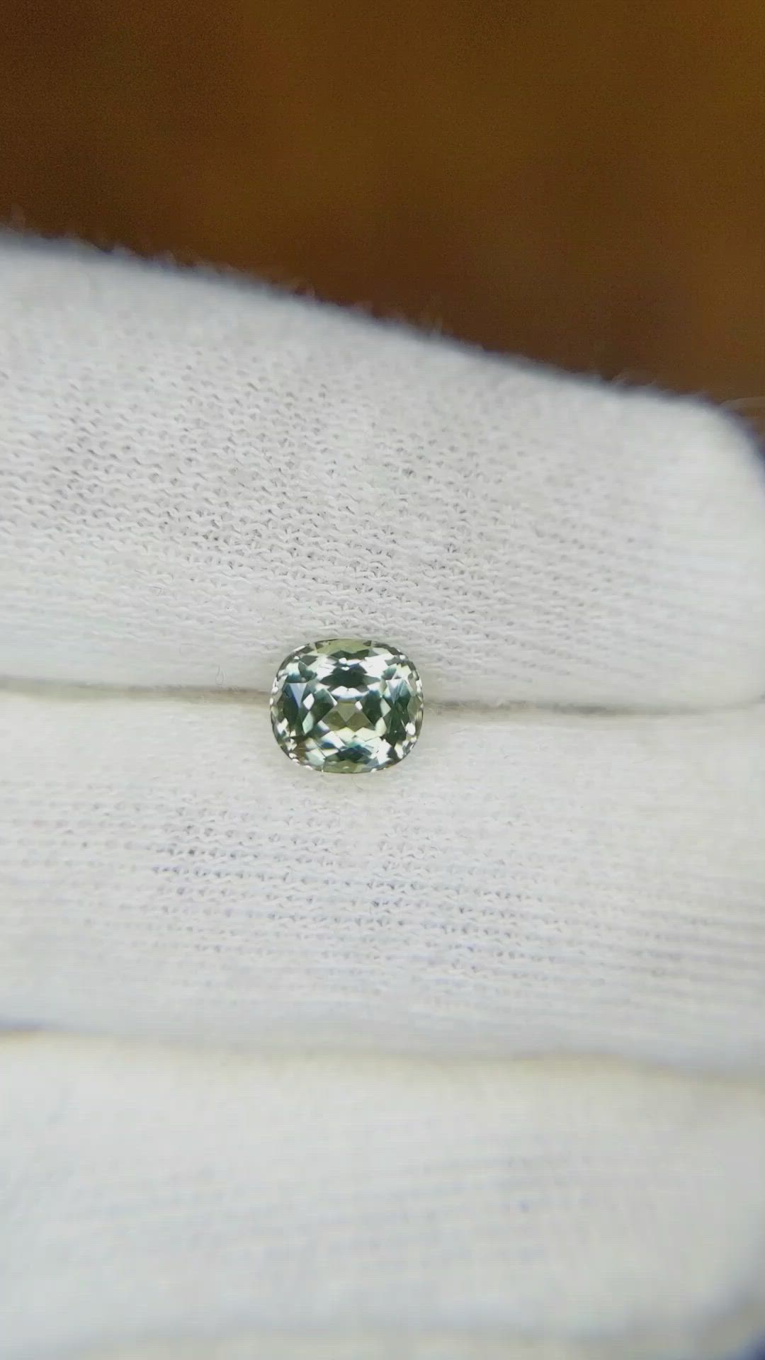 1.02 Ct. Yellowish Green Sapphire from Montana Size Video