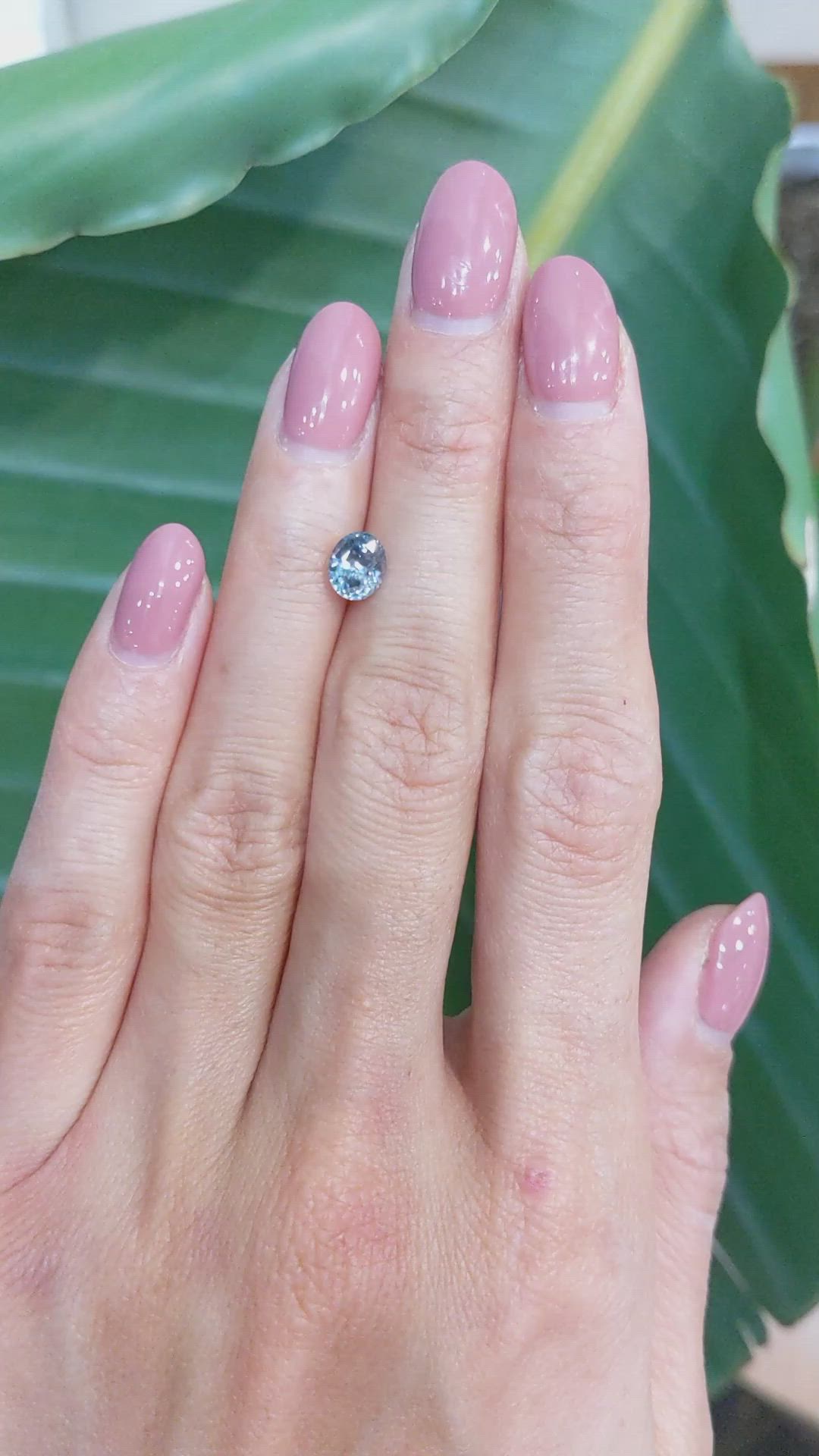 1.12 Ct. Greyish Blue Sapphire from Montana Size Video