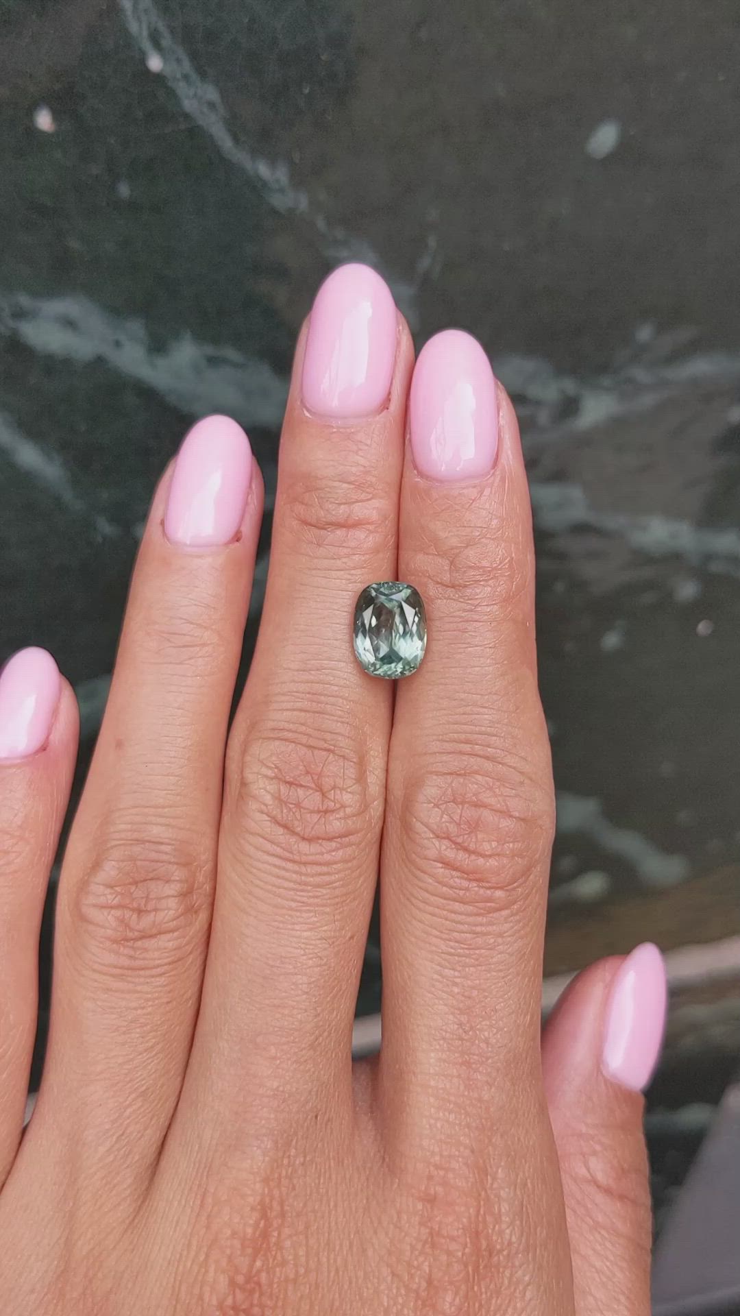 3.64 Ct. Green Sapphire from Montana Size Video