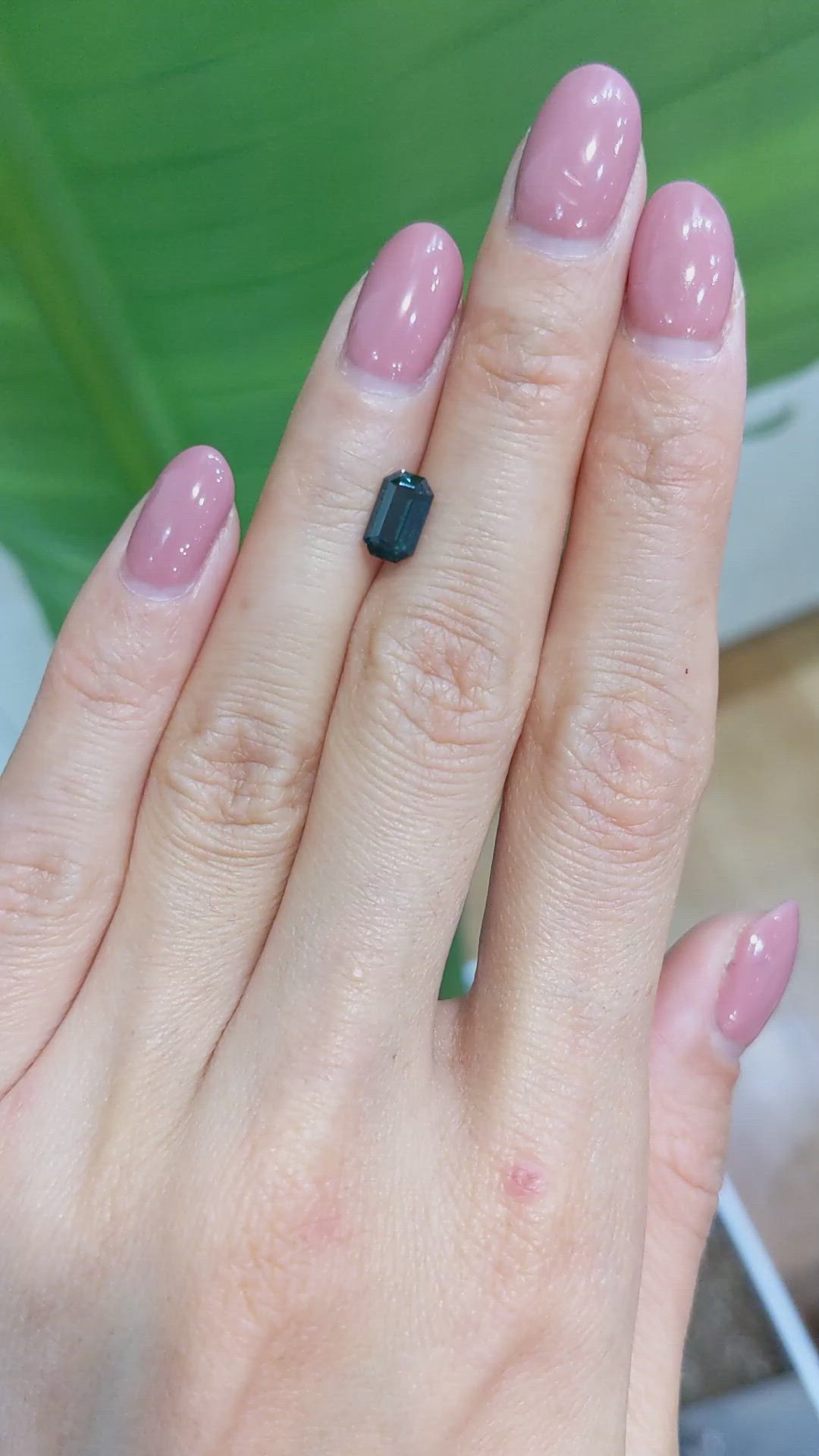 1.36 Ct. Bluish Green Sapphire from Nigeria Size Video