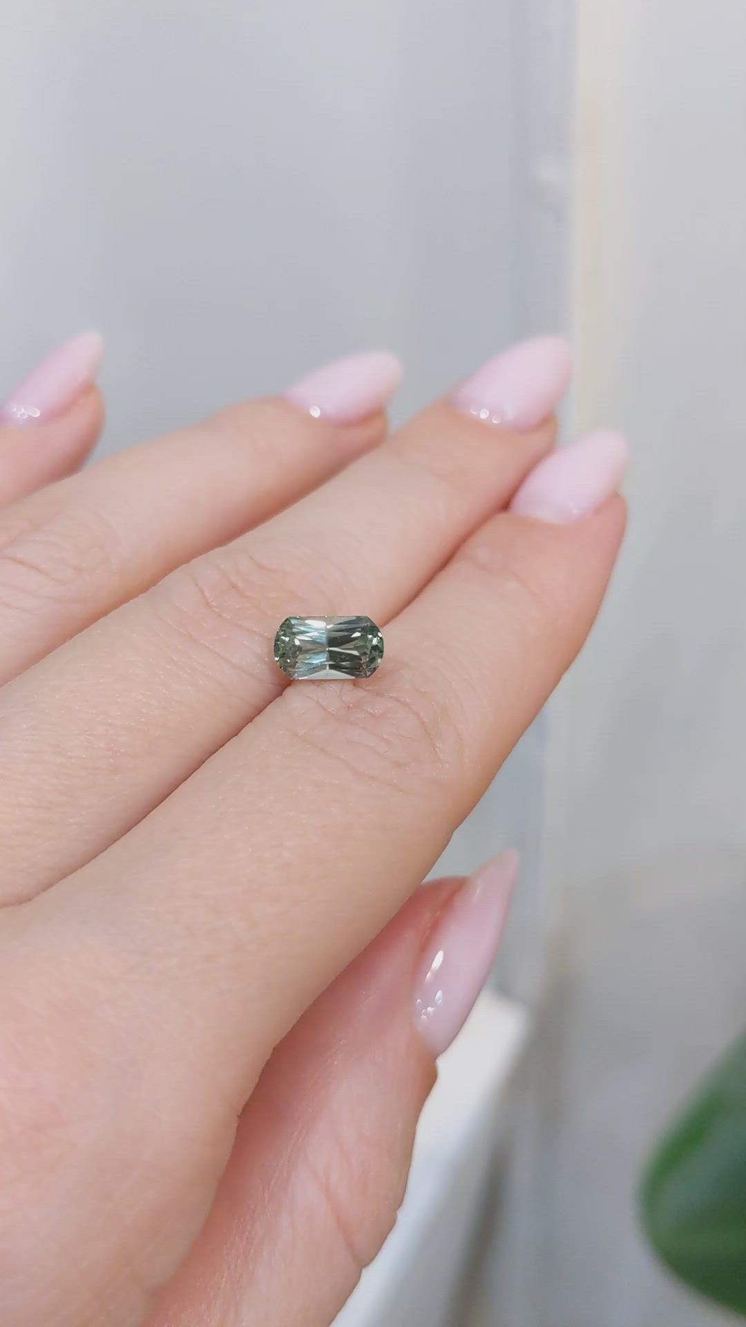 1.87 Ct. Green Sapphire from Montana Size Video