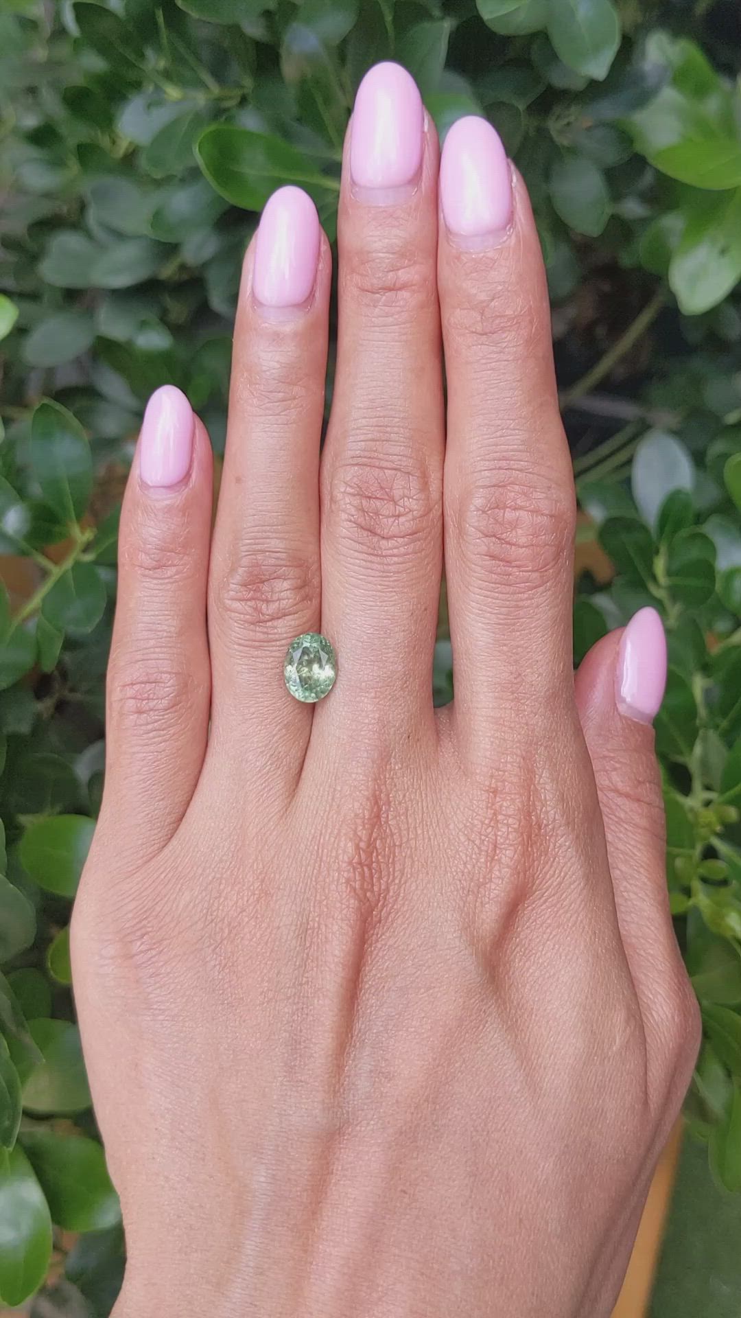 2.84 Ct. Yellowish Green Sapphire from Montana Size Video