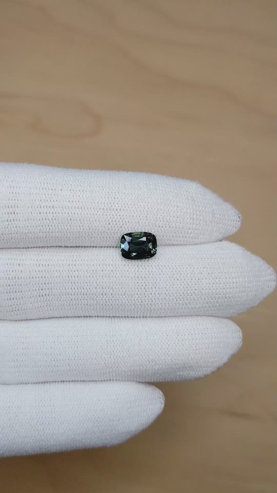2.26 Ct. Greenish Blue Sapphire from Ceylon (Sri Lanka) Size Video