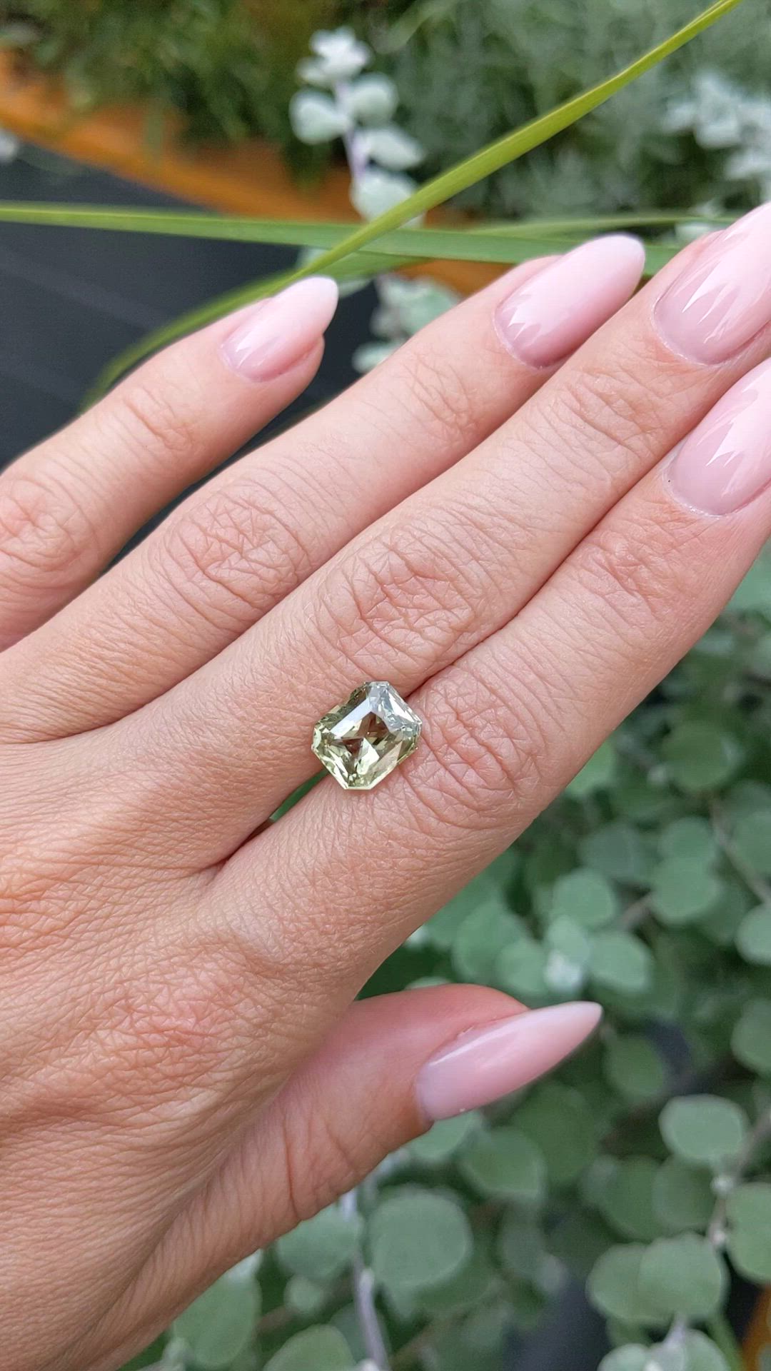 3.57 Ct. Greenish Yellow Sapphire from Ceylon (Sri Lanka) Size Video